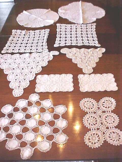 Beautiful Crochet Doilies Scarves 10 PC