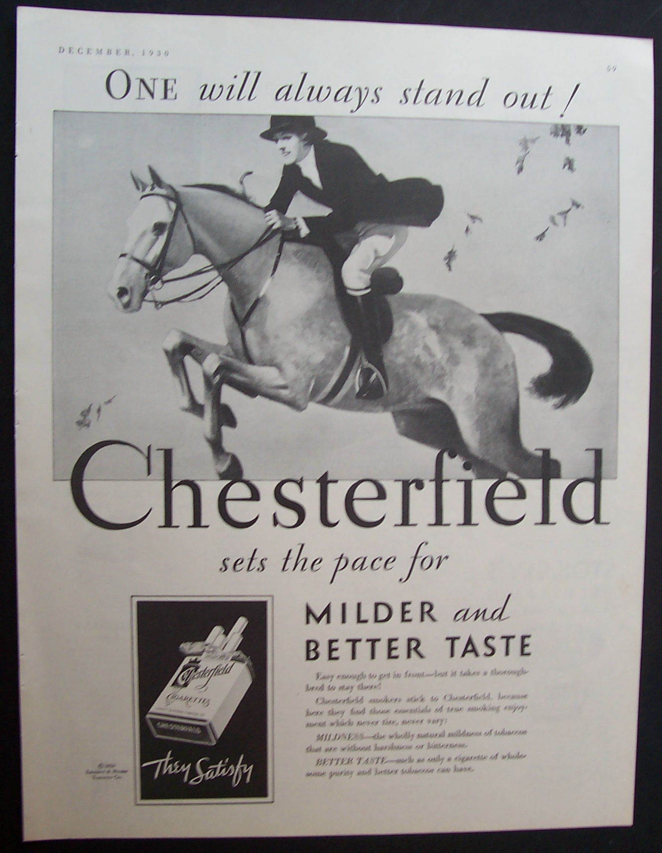 1930  Chesterfield  Cigarettes