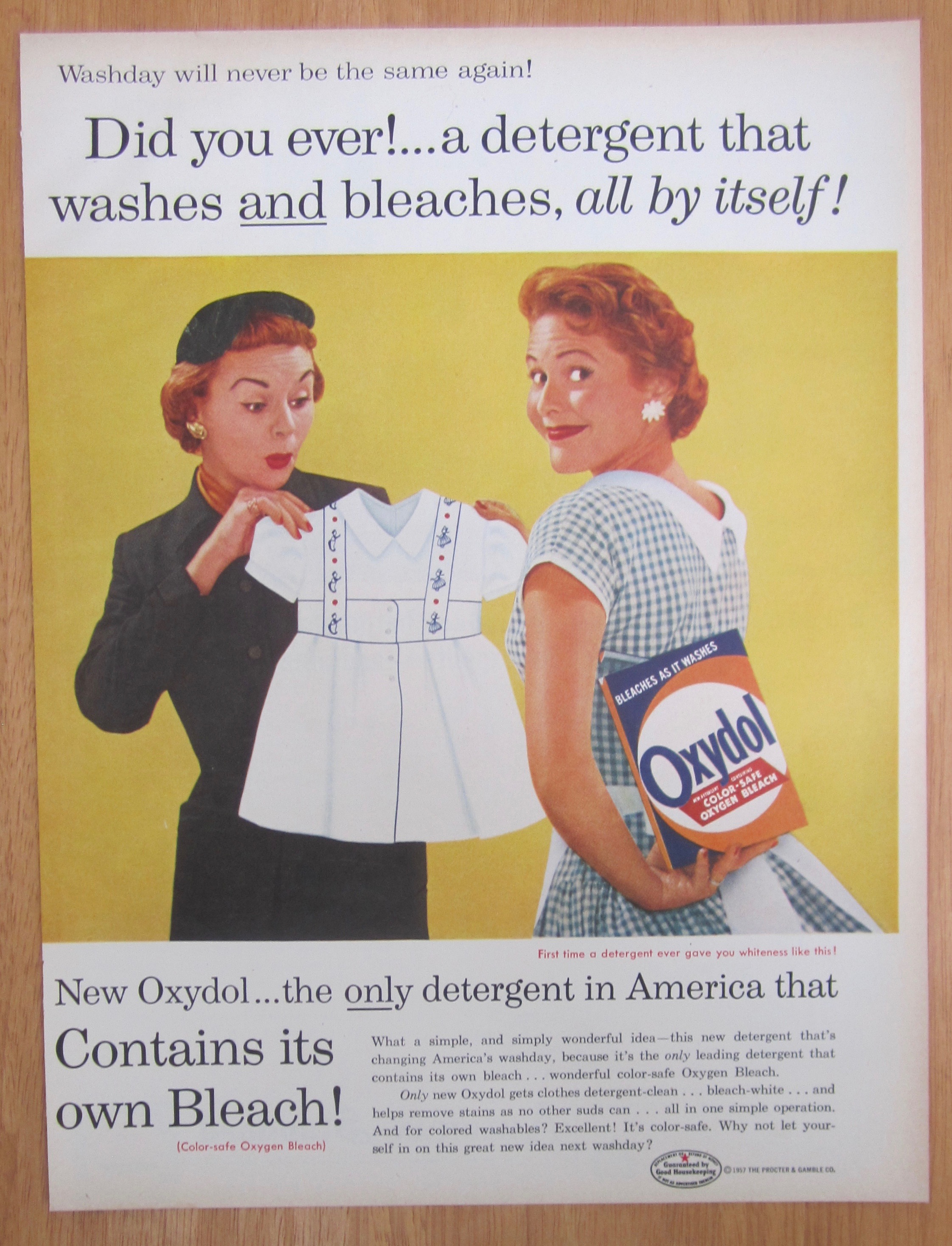 1957 Oxydol Detergent with Woman Holding Dress