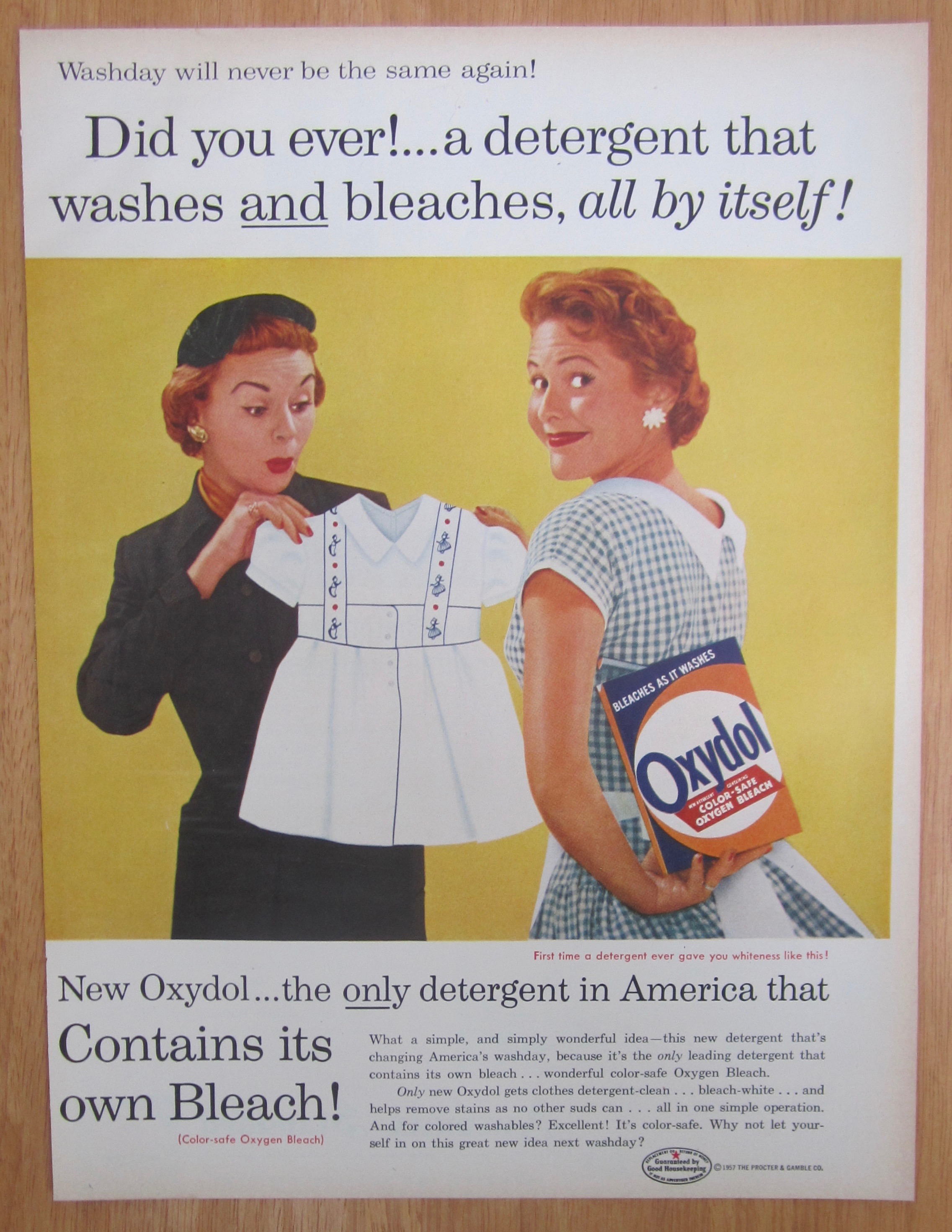1957 Oxydol Detergent with Woman Holding Dress