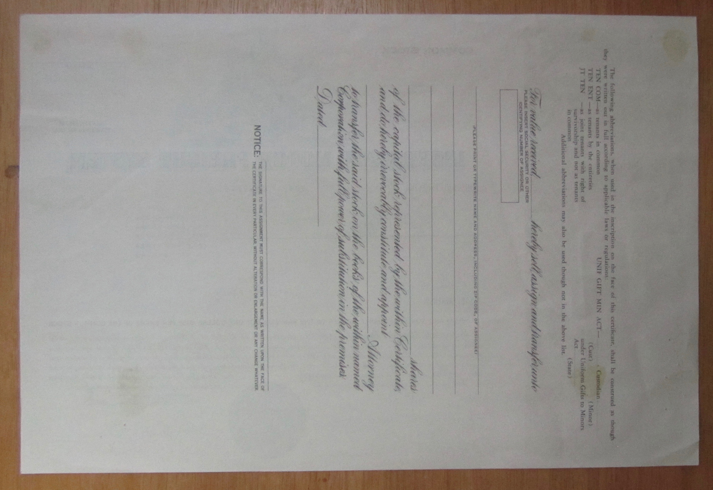 1980 Interstate Motor Freight System Stock Certificate