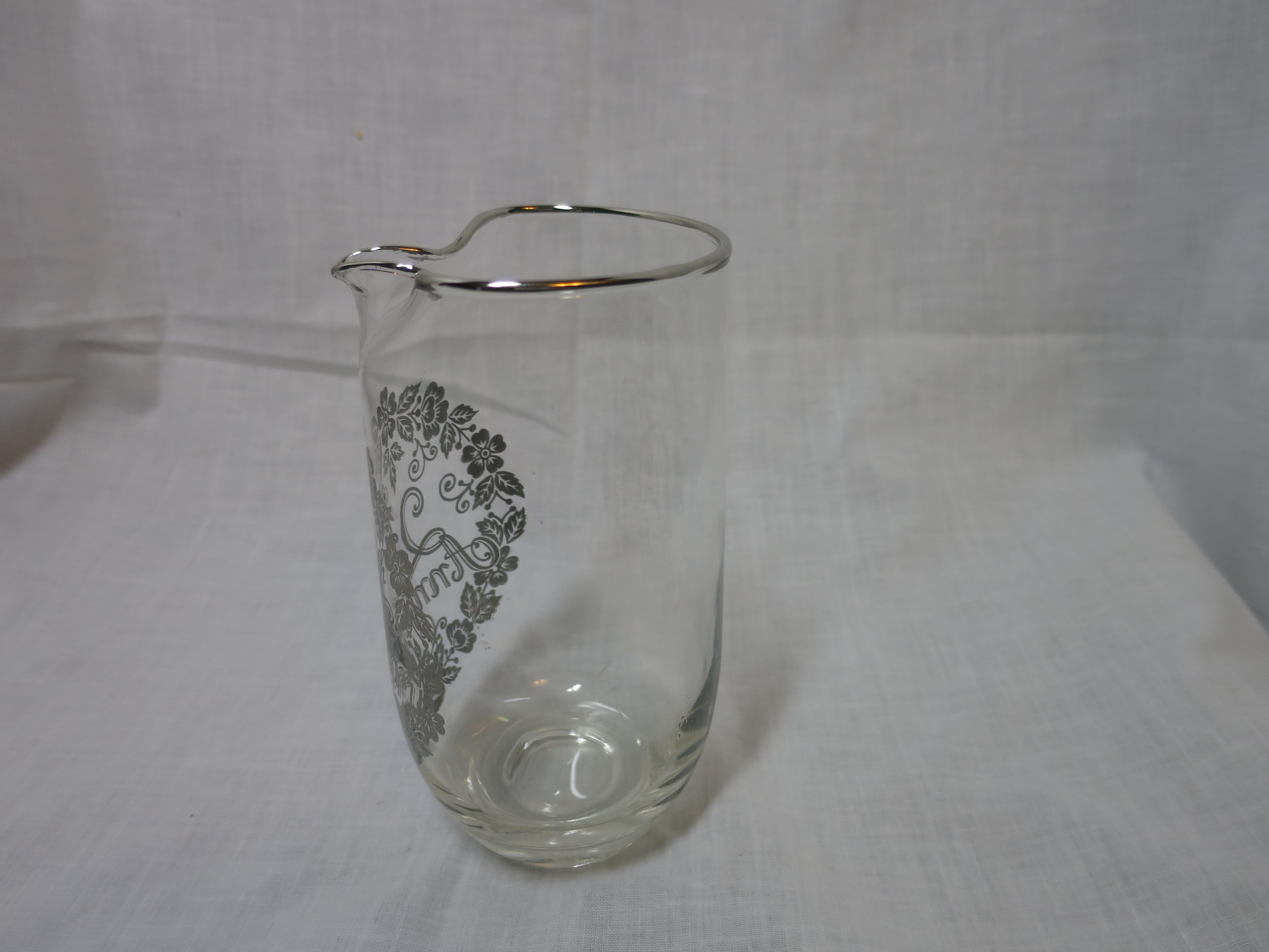 Vintage West Virginia Glass 25th Anniversary Pitcher 6.25 inch