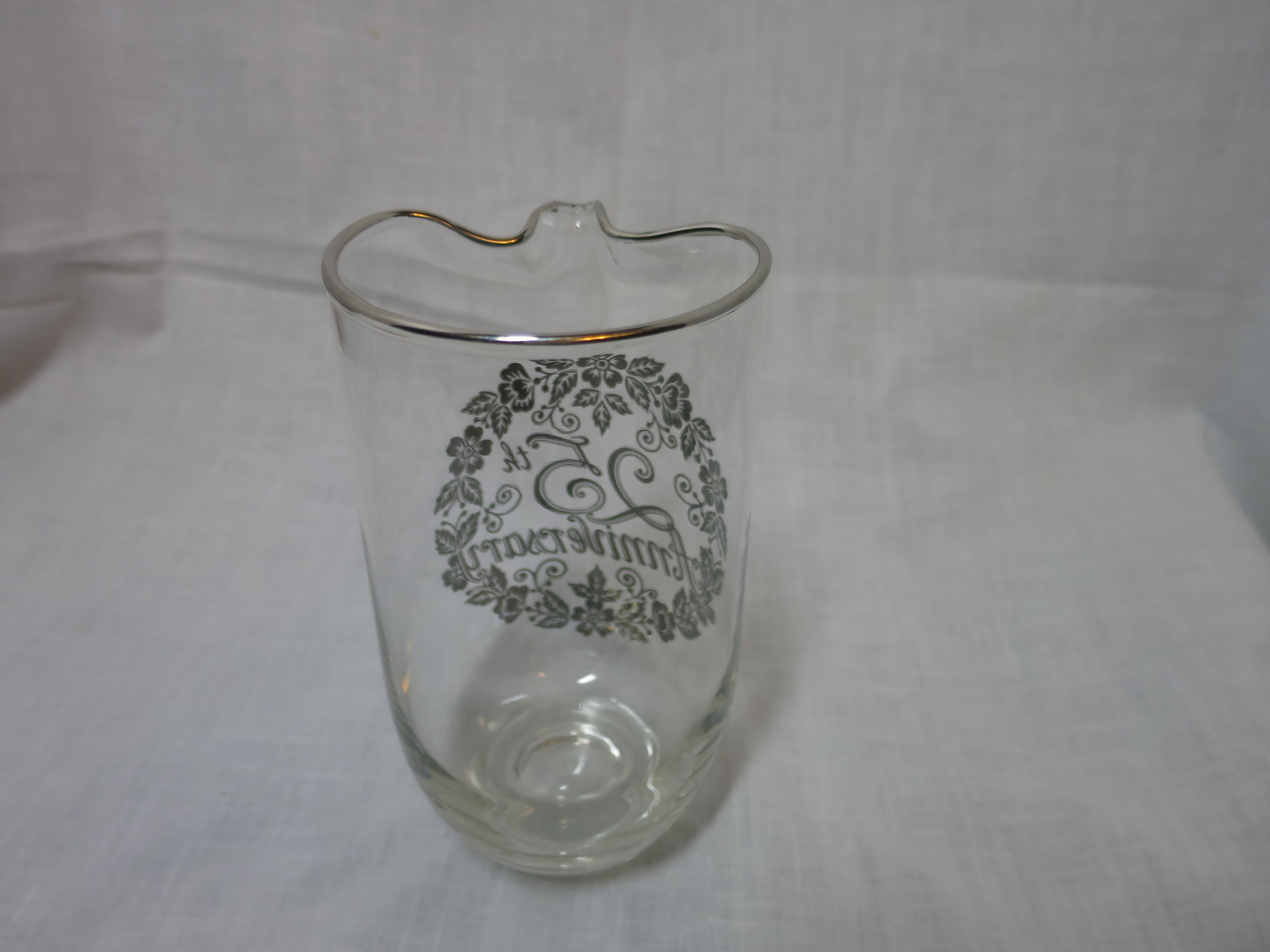 Vintage West Virginia Glass 25th Anniversary Pitcher 6.25 inch