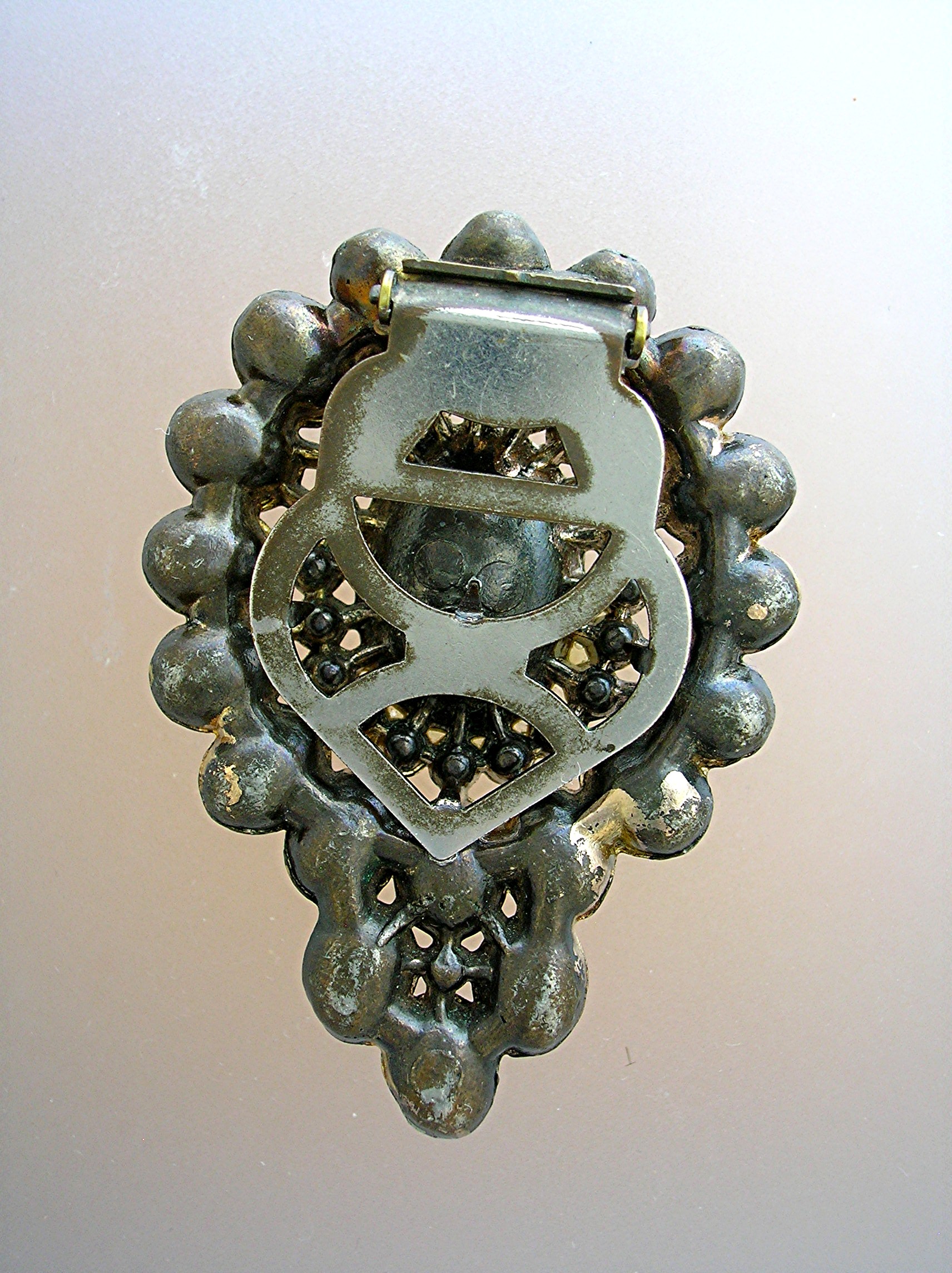 Dress Clip Ruby Amethyst Sapphire Emerald 40s