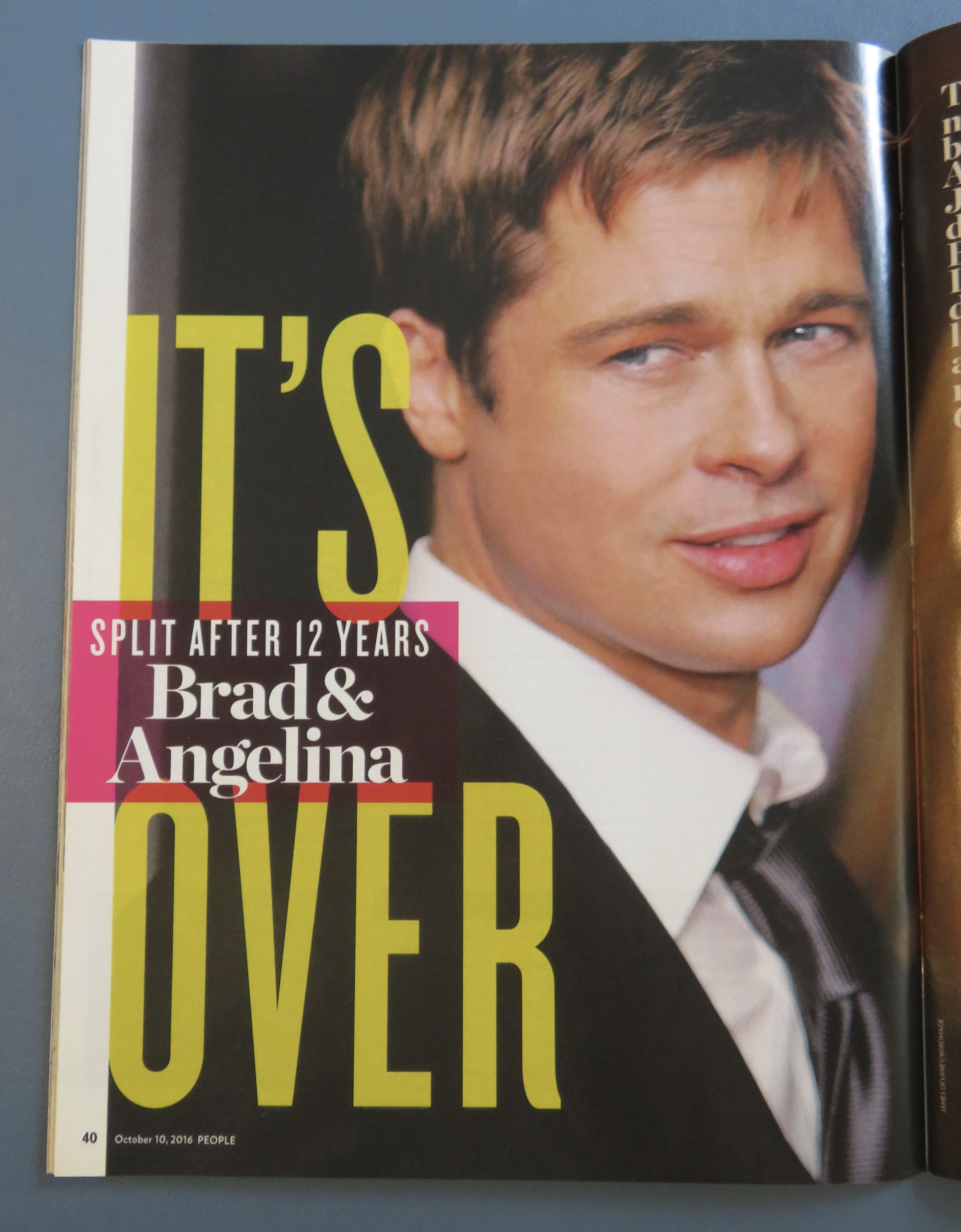 People Magazine October 10, 2016 Brad & Angelina