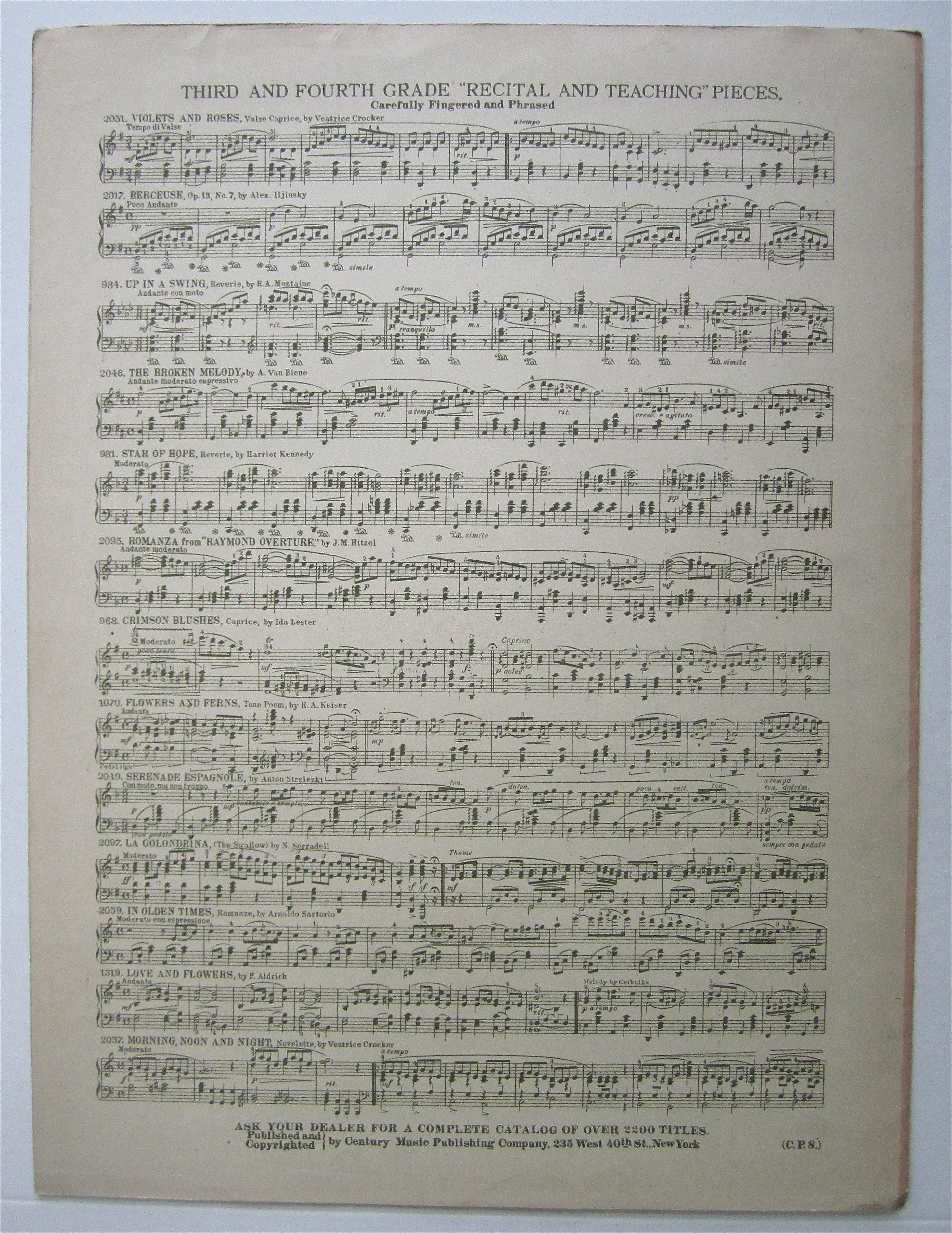 Sheet Music 1908 Blinking Moon Three Step