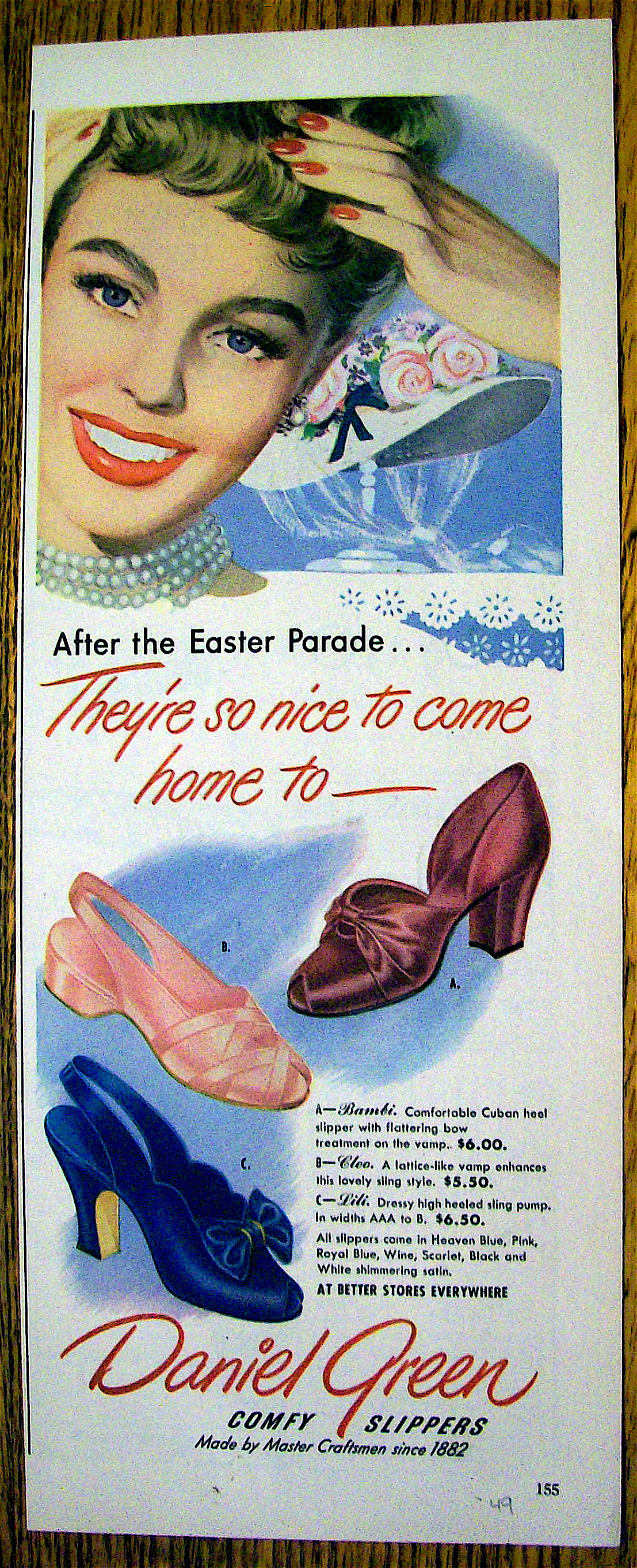 Vintage Ad: 1949 Daniel Green Comfy Slippers