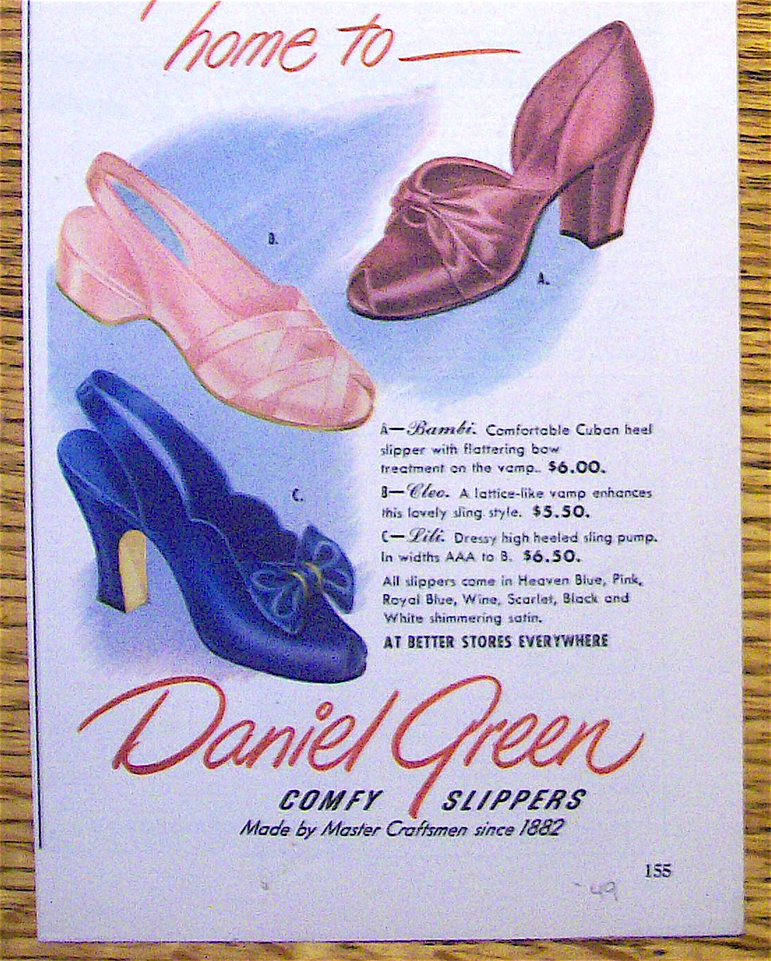 Vintage Ad: 1949 Daniel Green Comfy Slippers