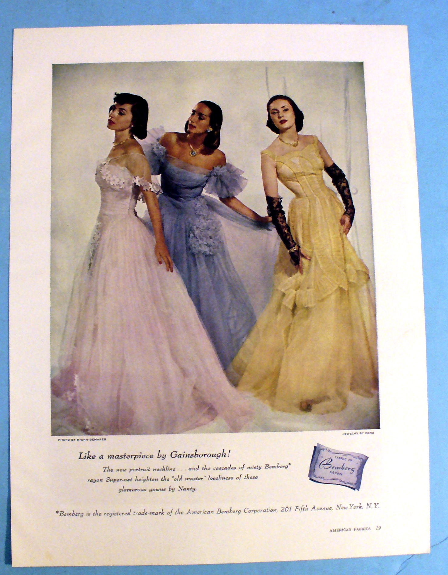1947 Bemberg Gowns with 3 Women in Gowns