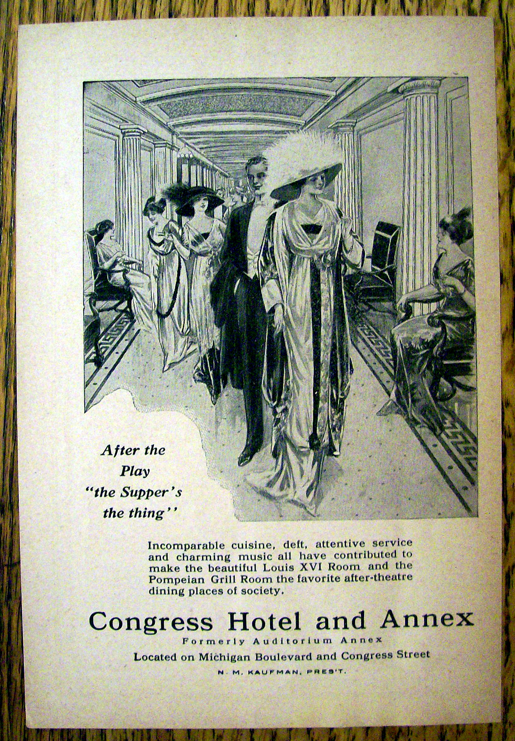 1912 Congress Hotel & Annex with Man & Woman