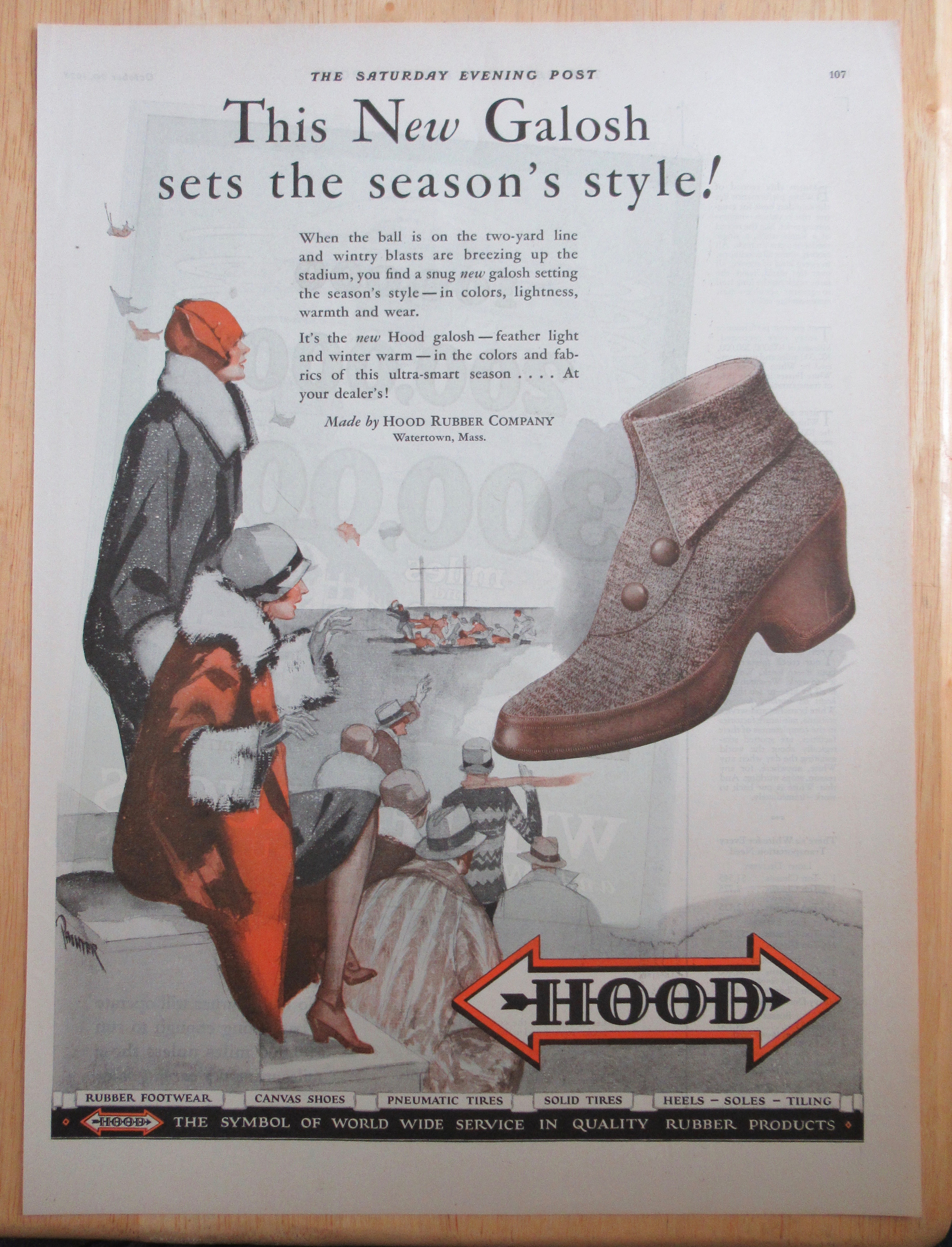 1928 Hood Rubber Company with New Galoshes