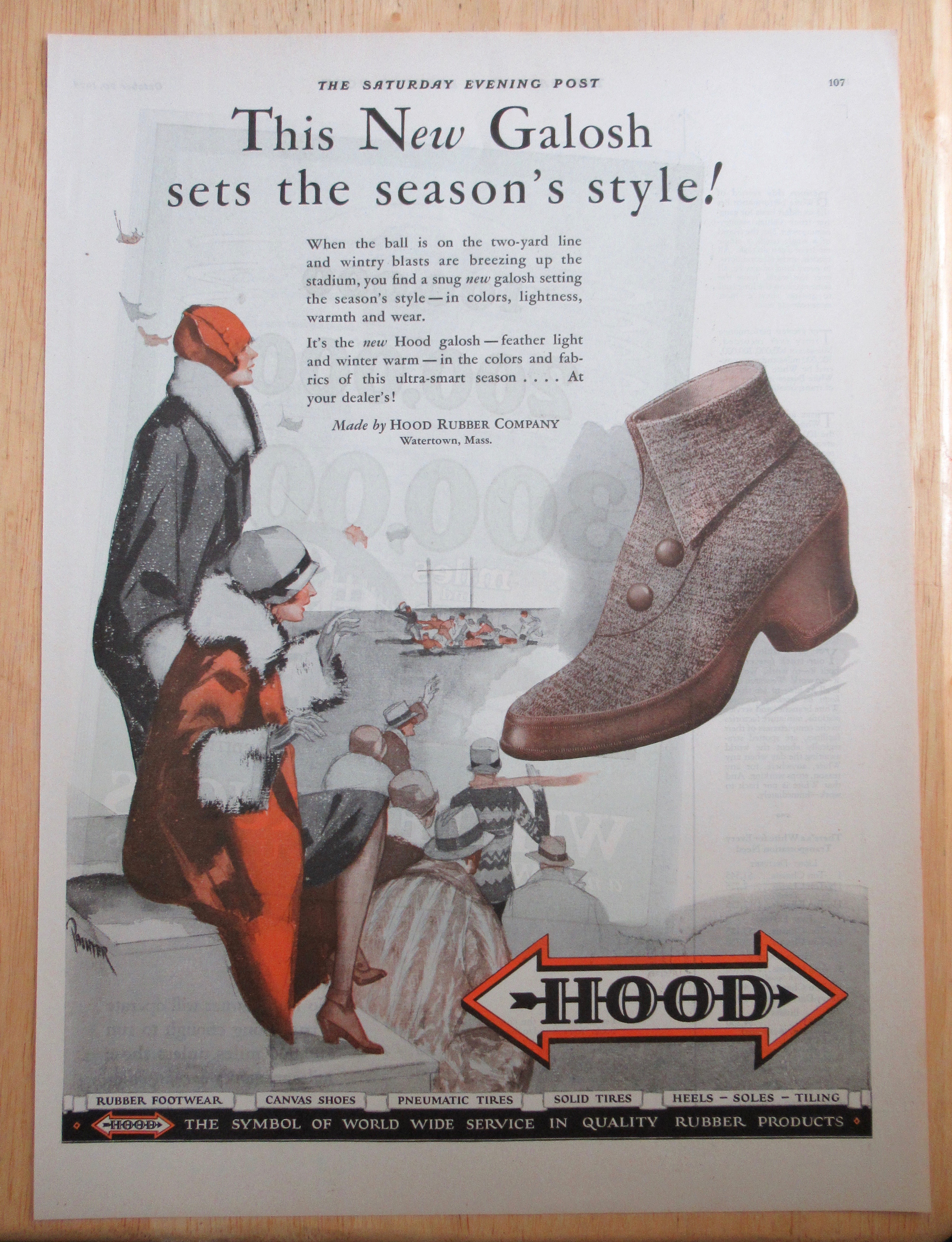 1928 Hood Rubber Company with New Galoshes