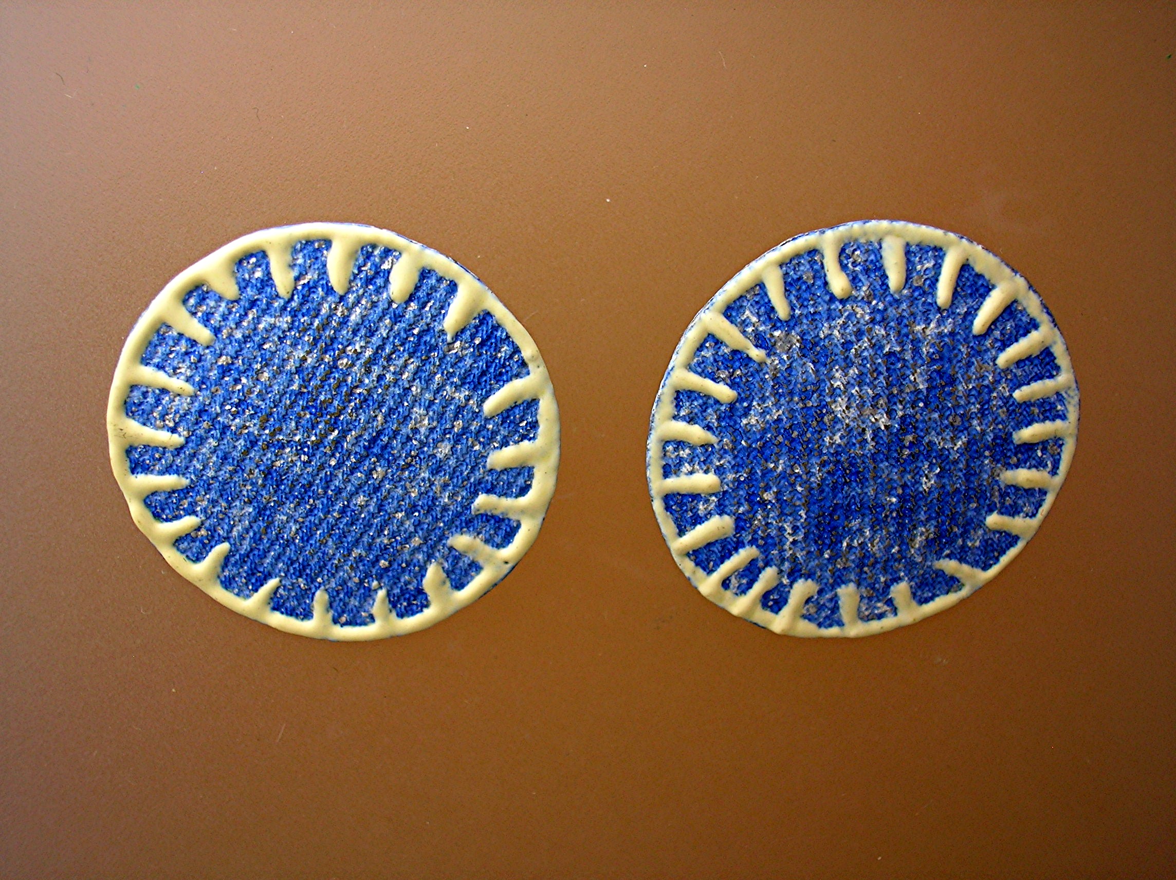 Signed DON LM Denhim Look Earrings . . . .
