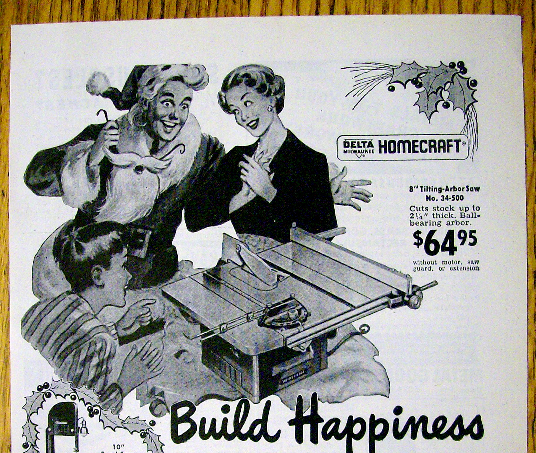 1949 Delta Homecraft Power Tools with Happy Man
