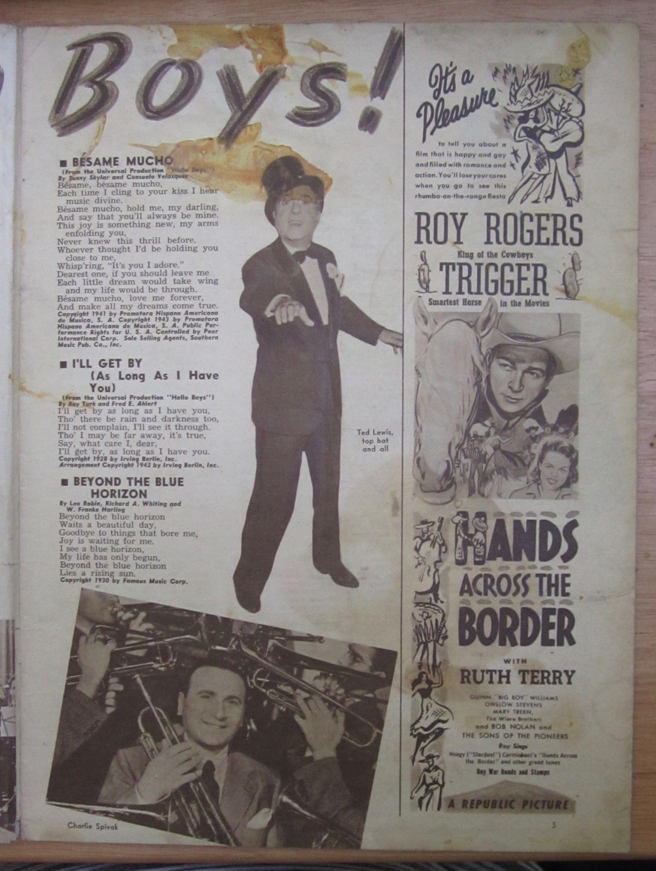 March 1944 Song Hits Kate Smith Cover