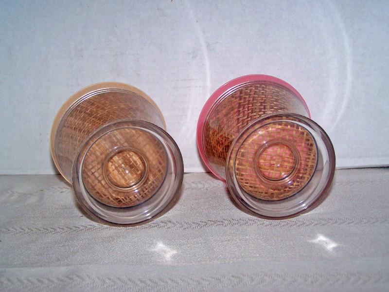 THERMAL WARE STRAW WEAVE 6 FOOTED SHERBETS