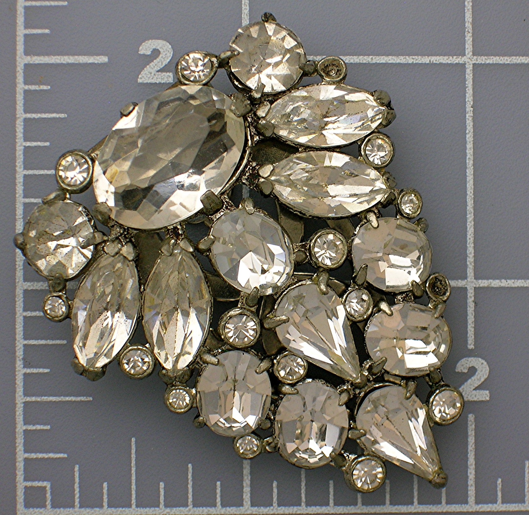 Dress Clip Foil Back Crystal 40s
