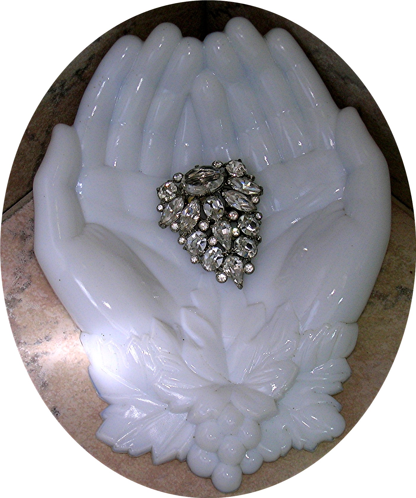 Dress Clip Foil Back Crystal 40s