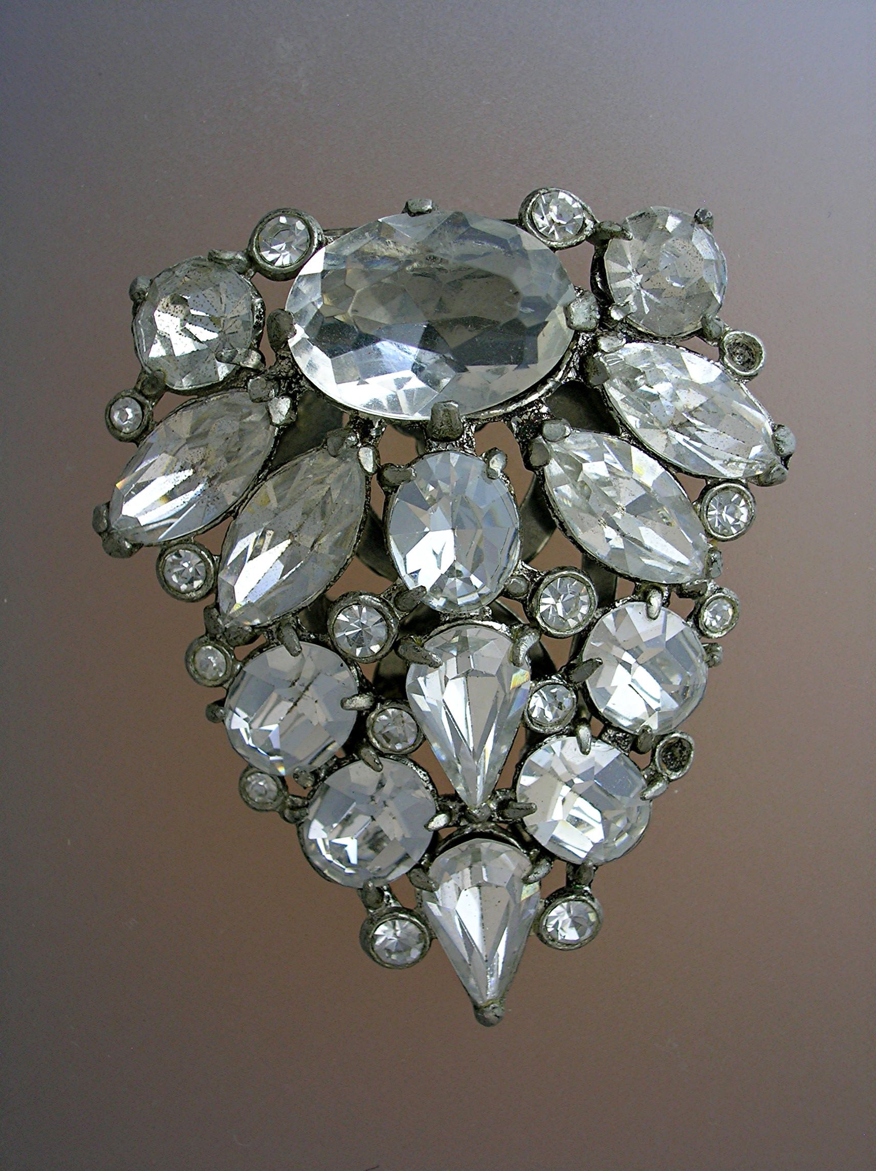 Dress Clip Foil Back Crystal 40s