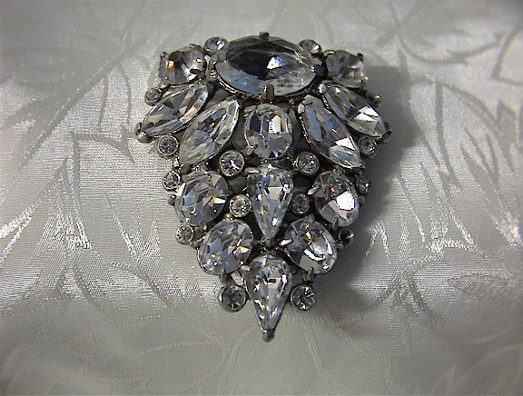 Dress Clip Foil Back Crystal 40s