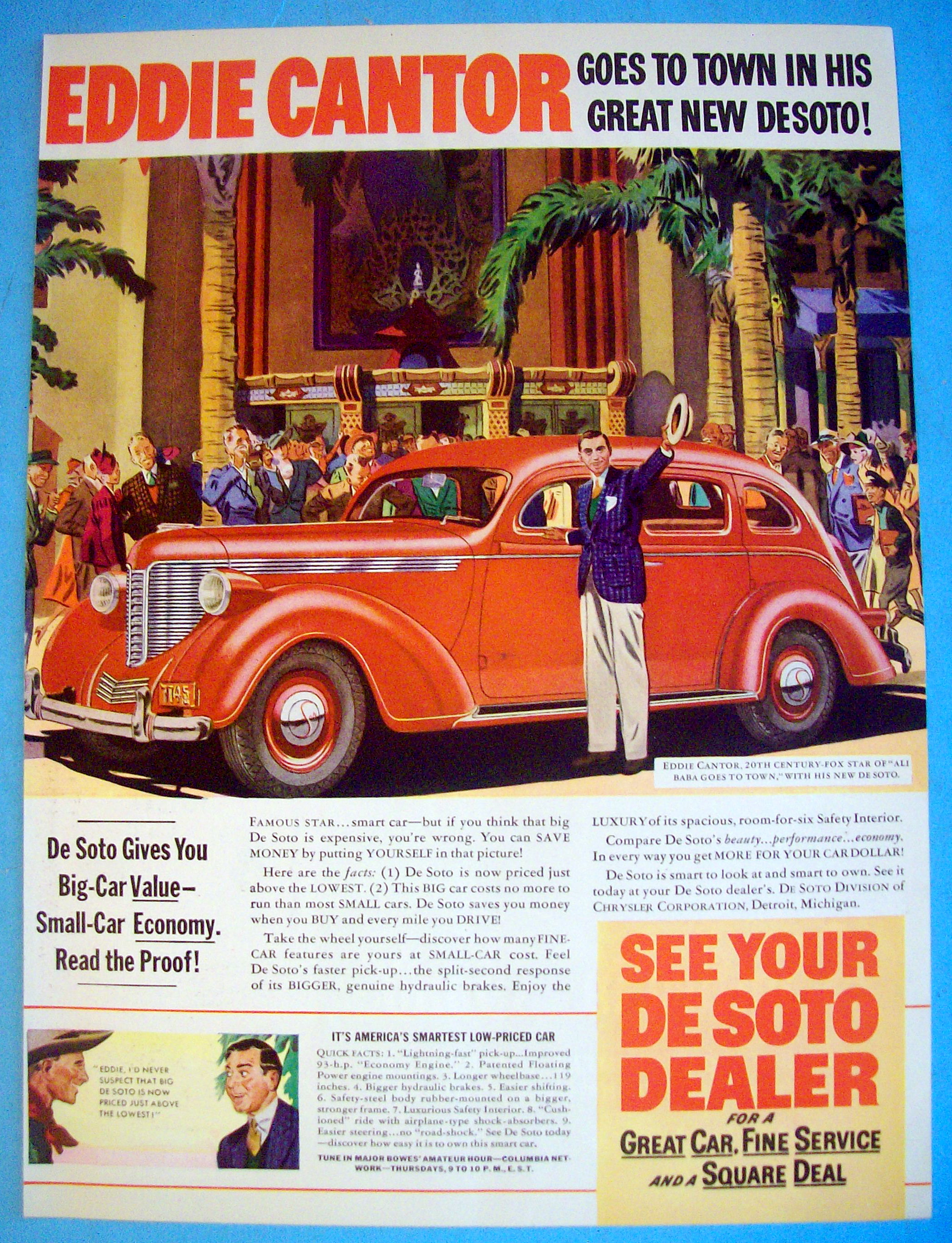 1938 De Soto with Actor Eddie Cantor