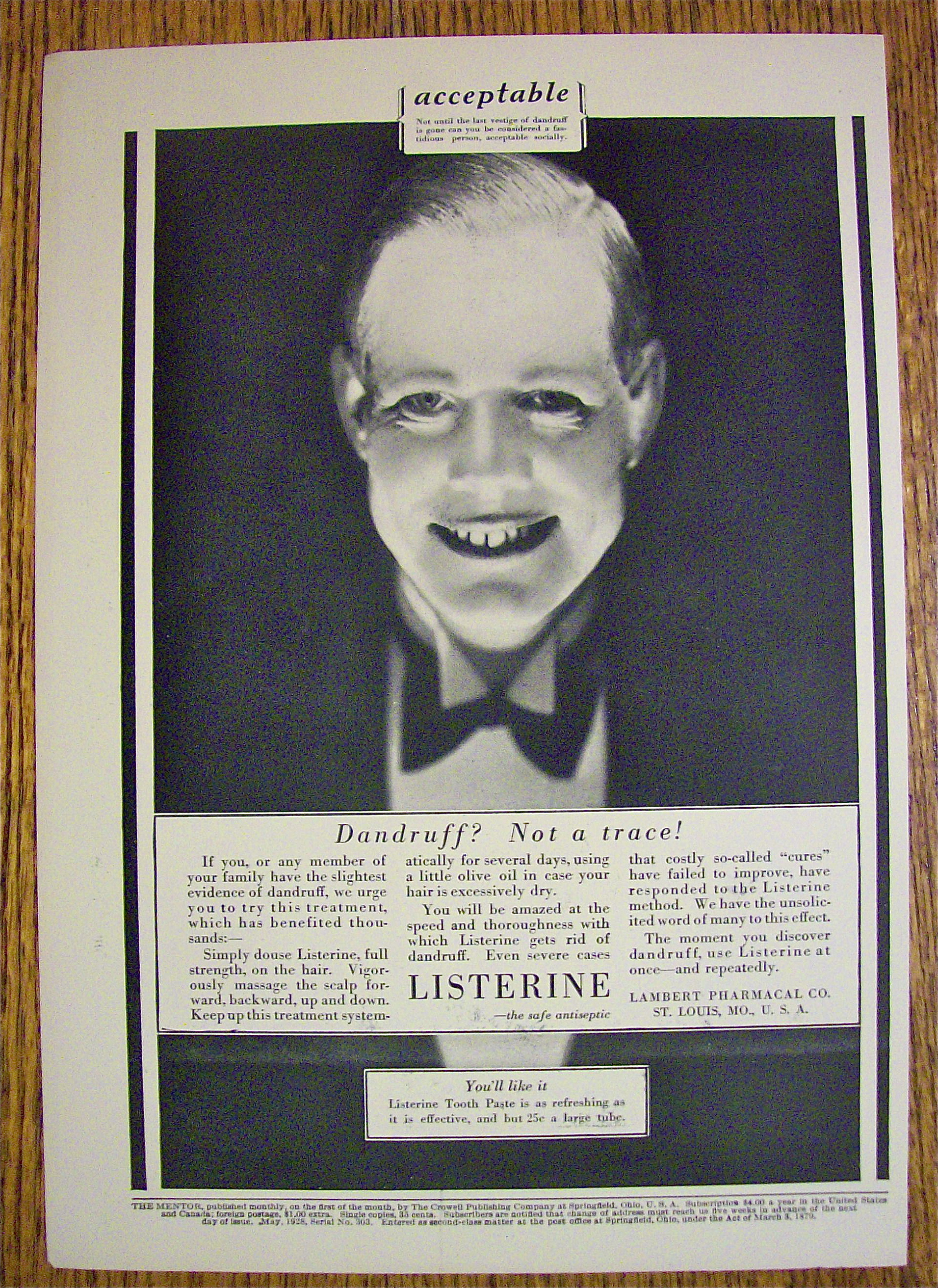 1928 Listerine with a Creepy Man Smiling