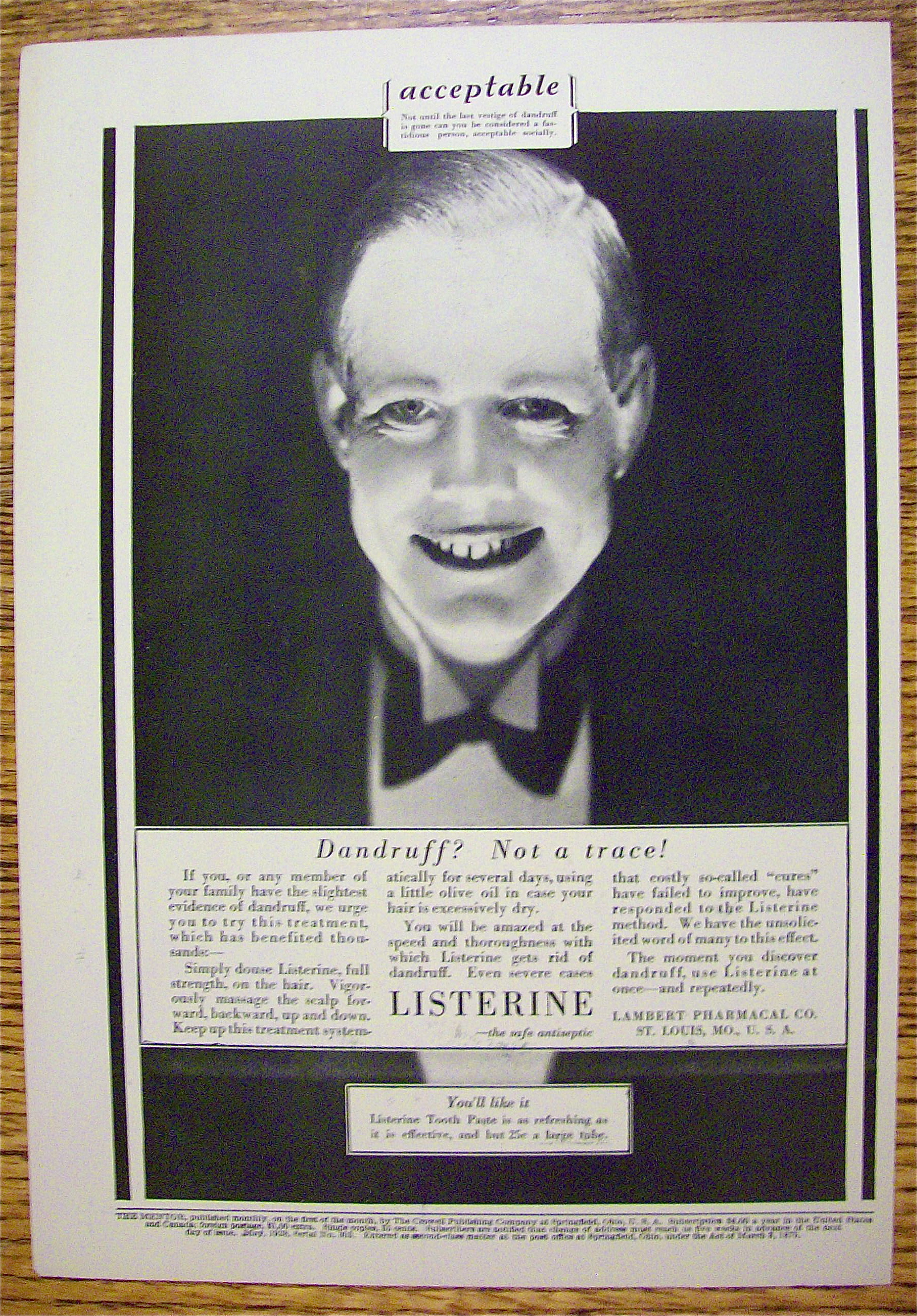 1928 Listerine with a Creepy Man Smiling