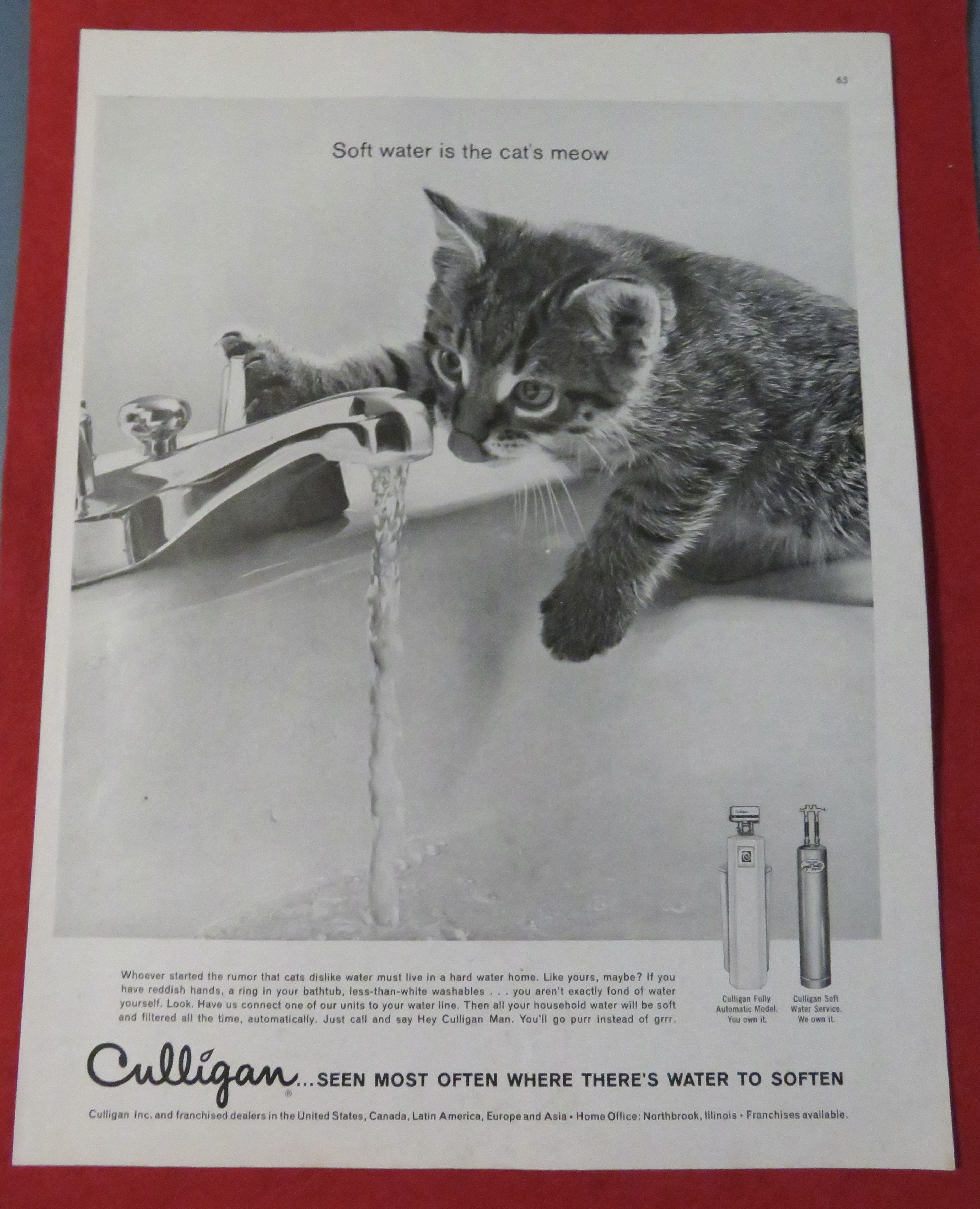 1962 Culligan Water Softener w/Kitty Cat Drinking Water