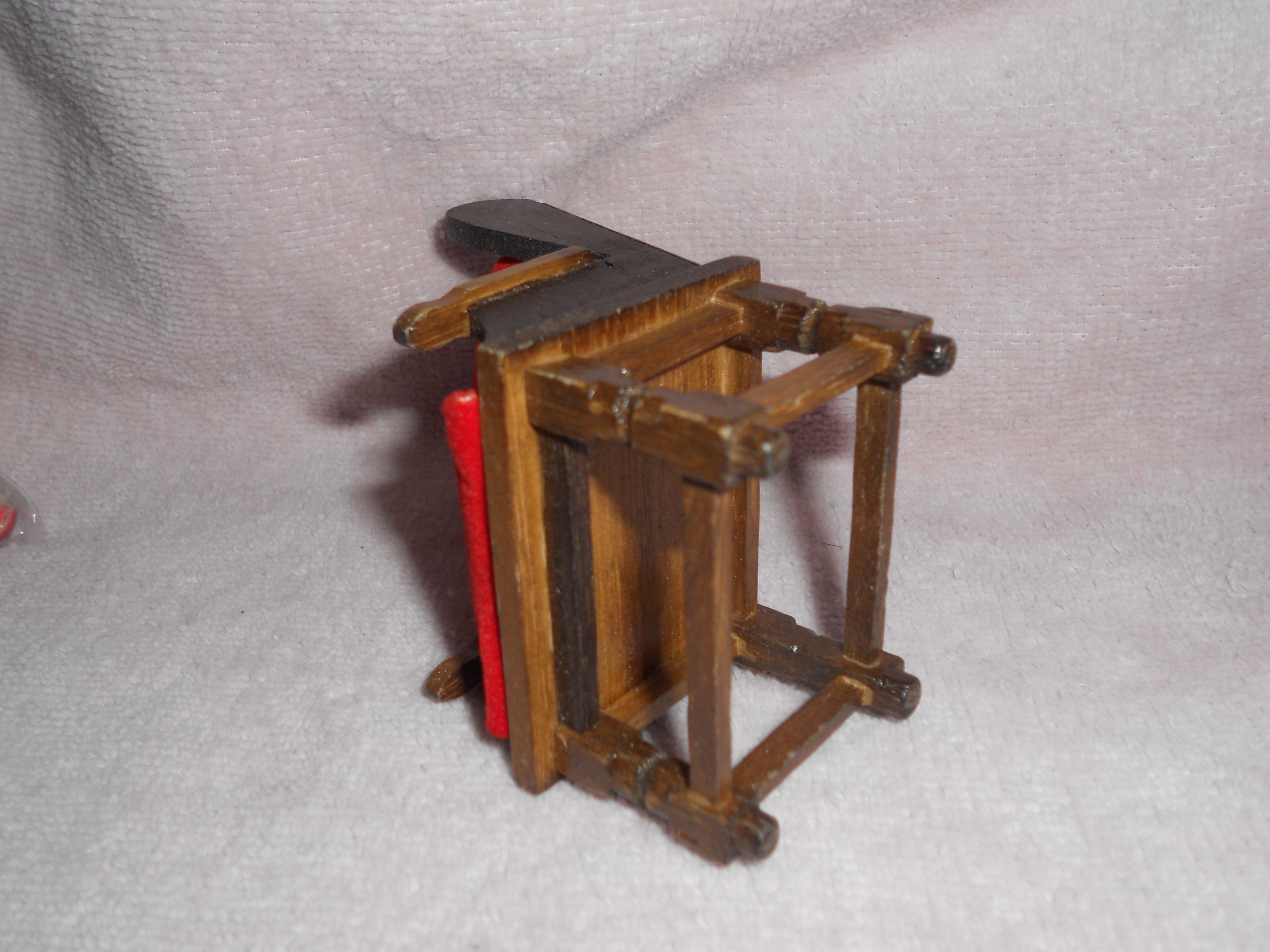 Dollhouse Arm Chair with Red Cushions