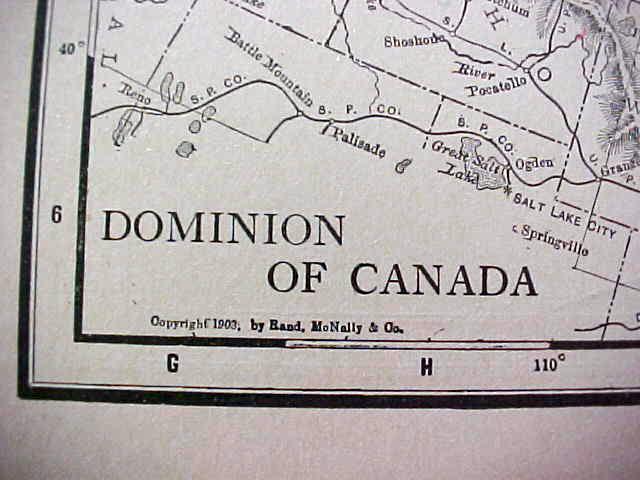 Antique Map Alaska Canada 1912