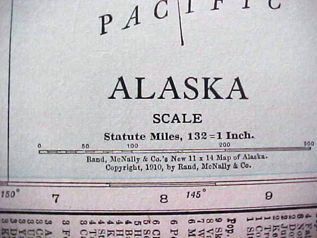 Antique Map Alaska Canada 1912