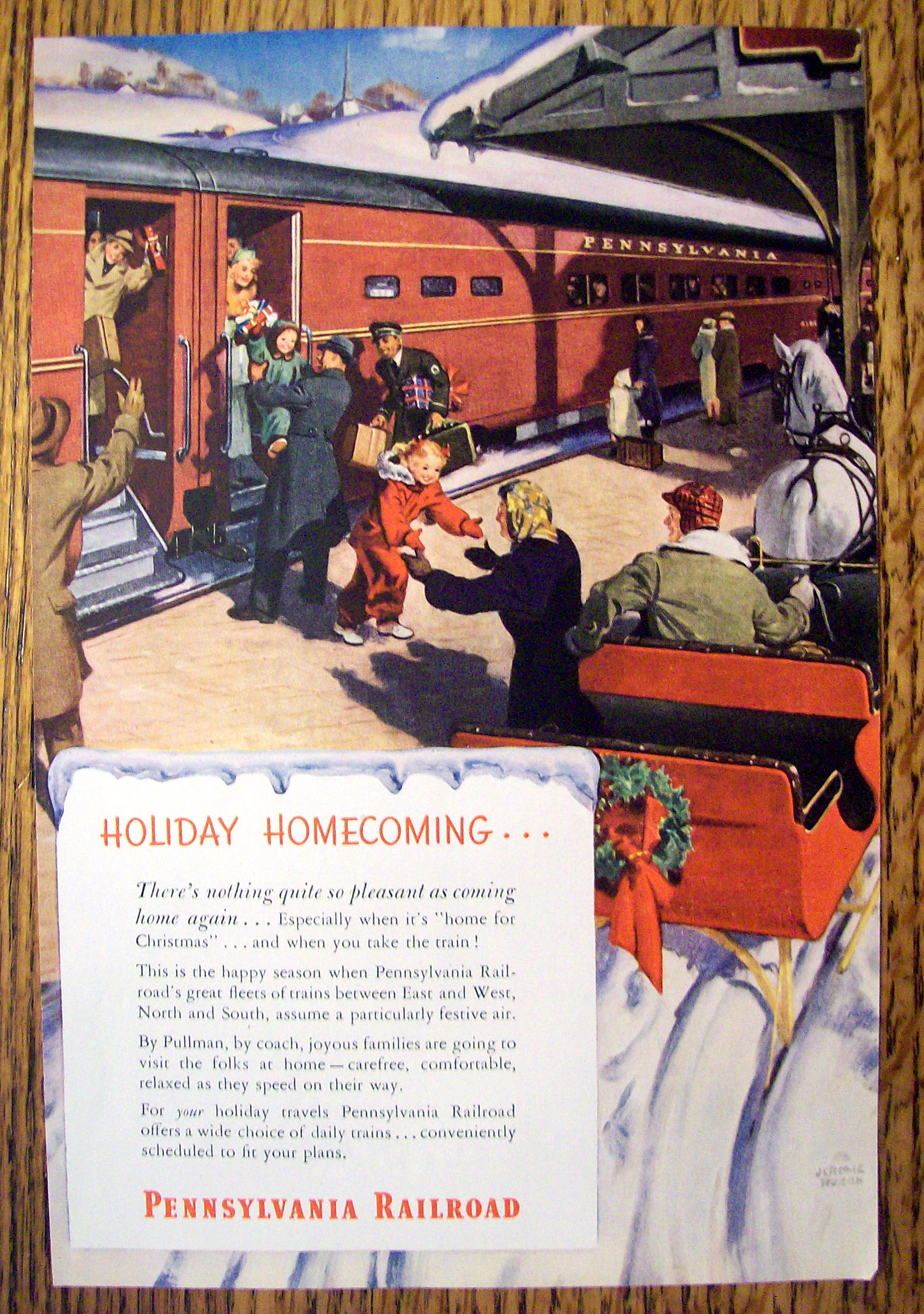 1948 Pennsylvania Railroad with Family Coming Off Train