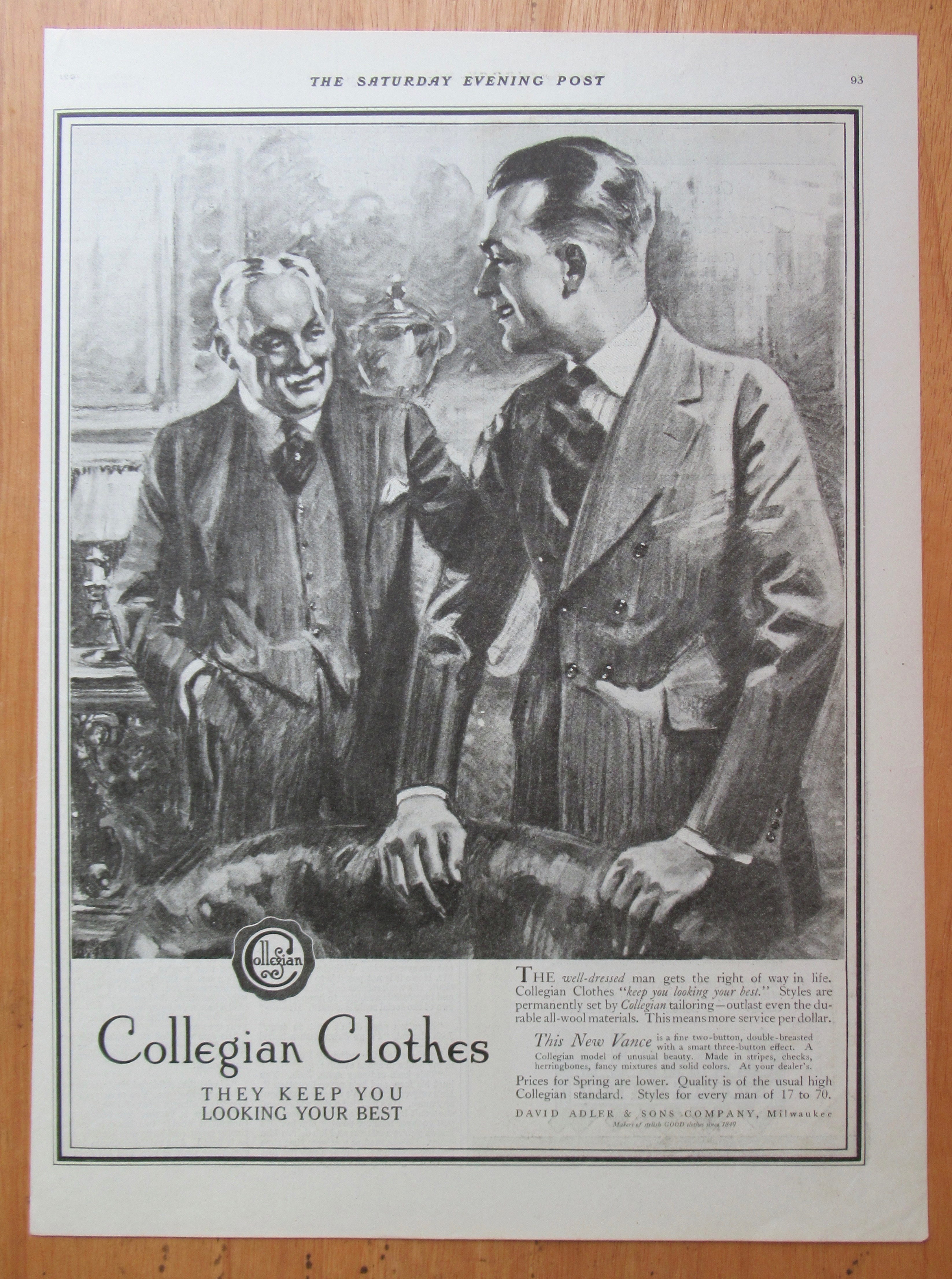 1921 Collegian Clothes with Two Men Talking in Suits