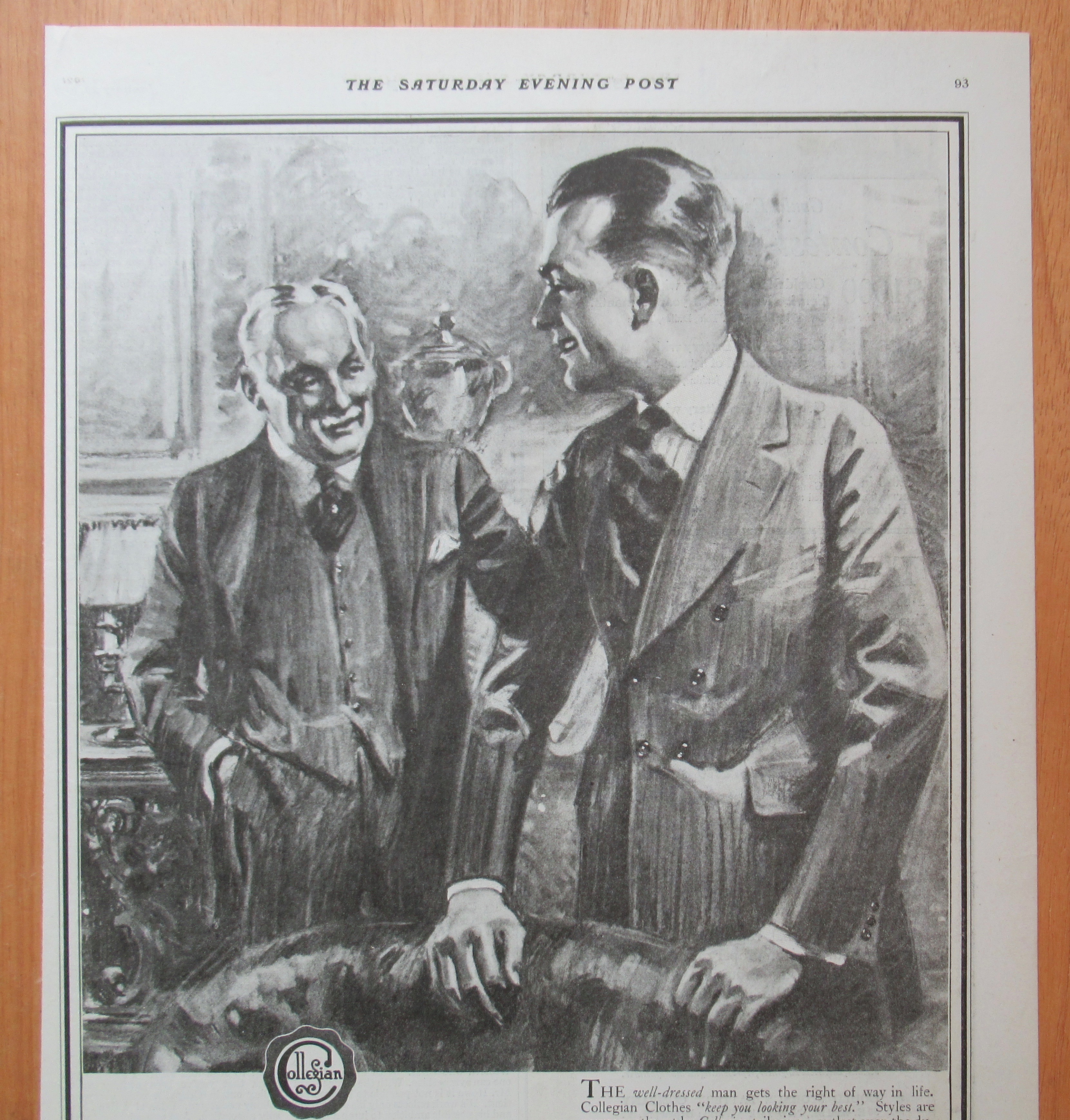 1921 Collegian Clothes with Two Men Talking in Suits