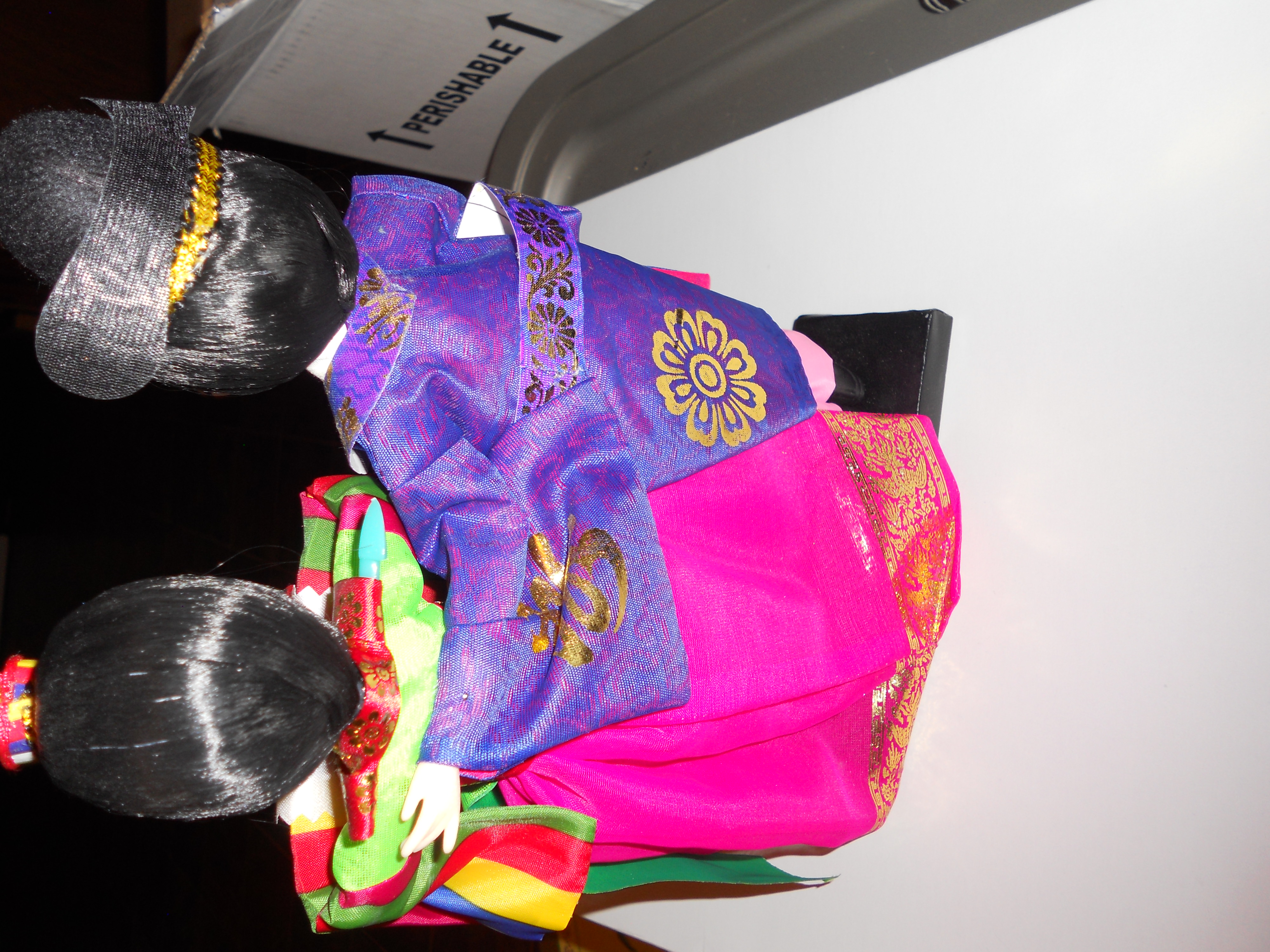 Oriental Doll Pair on Stand 10 inch