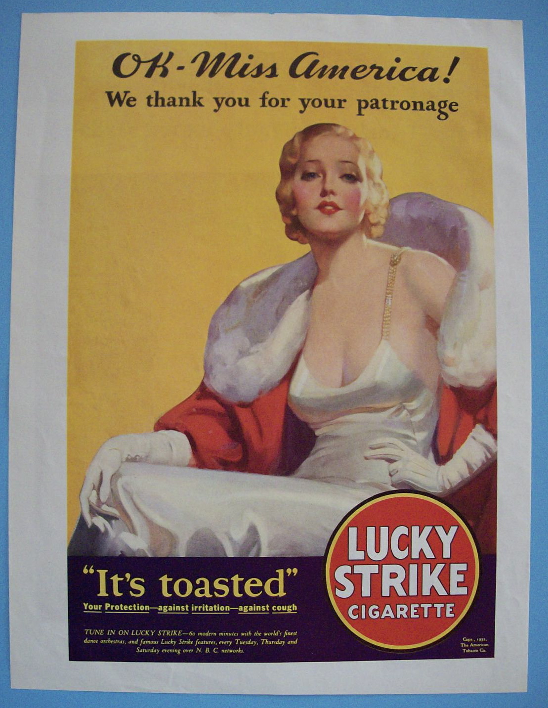 1932 Lucky Strike Cigarettes with Man & Woman Smoking