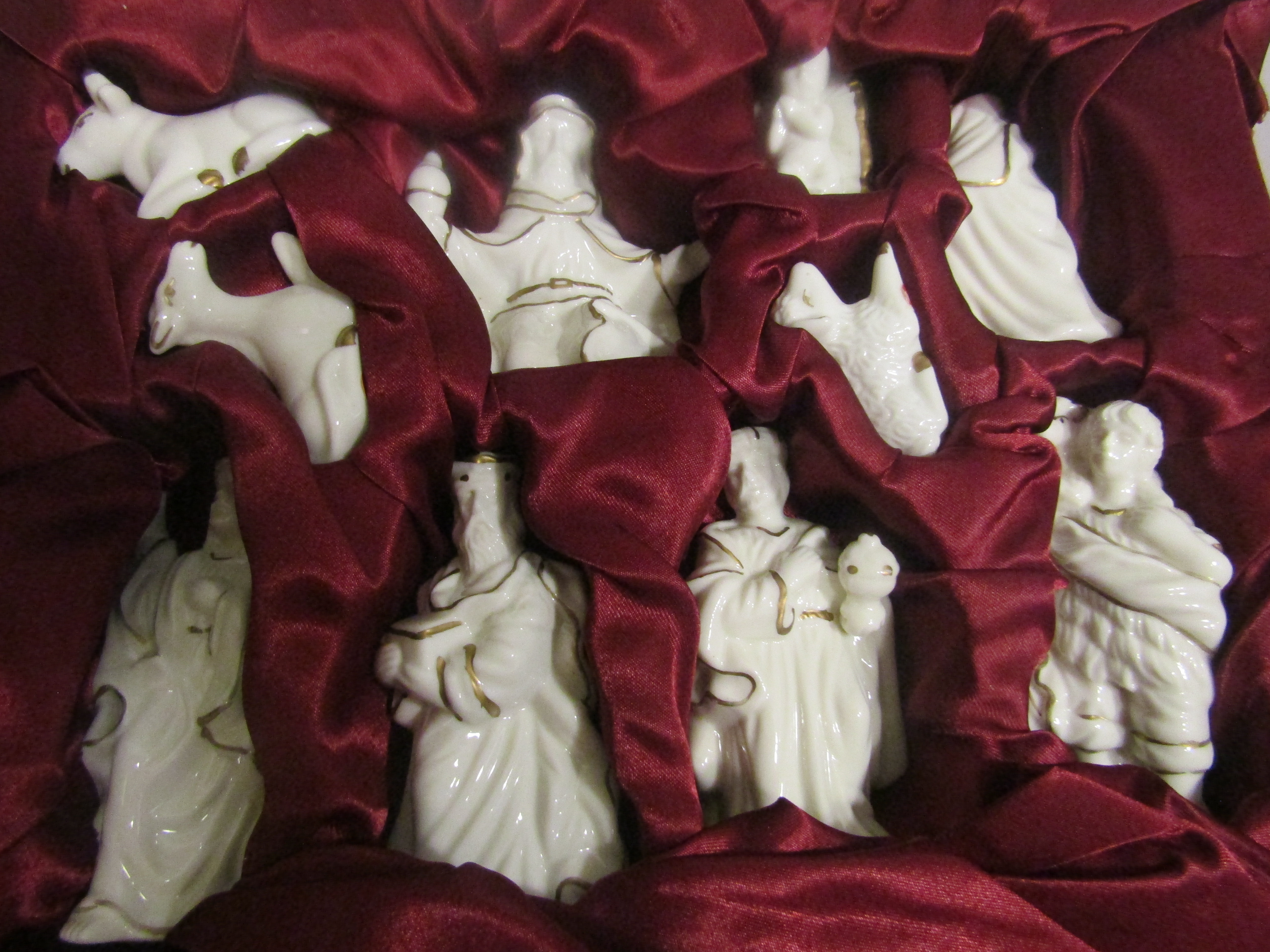 Vintage Porcelain Nativity Set Ten-Piece
