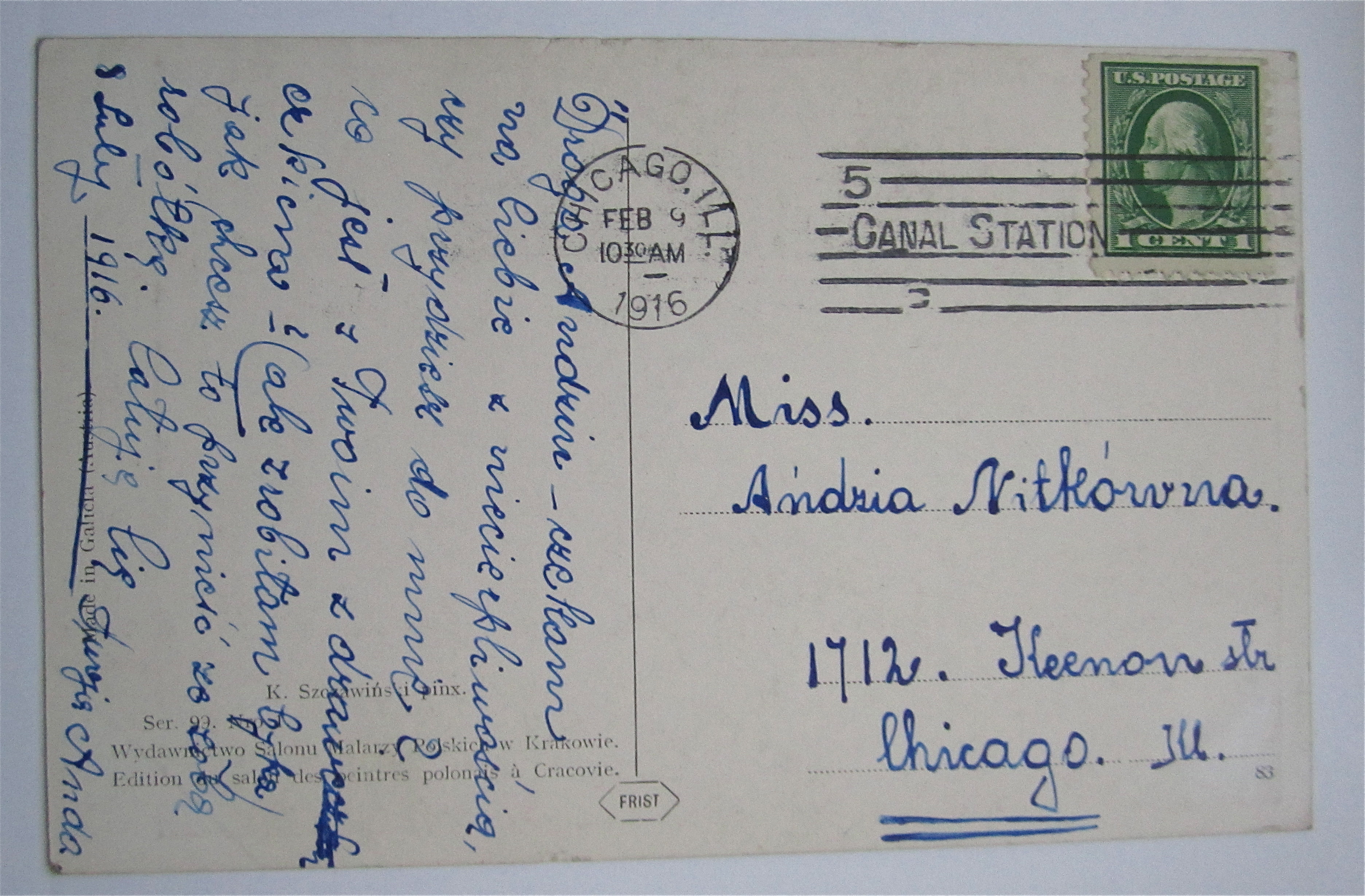 Man And Woman Kissing On A Bench Postcard