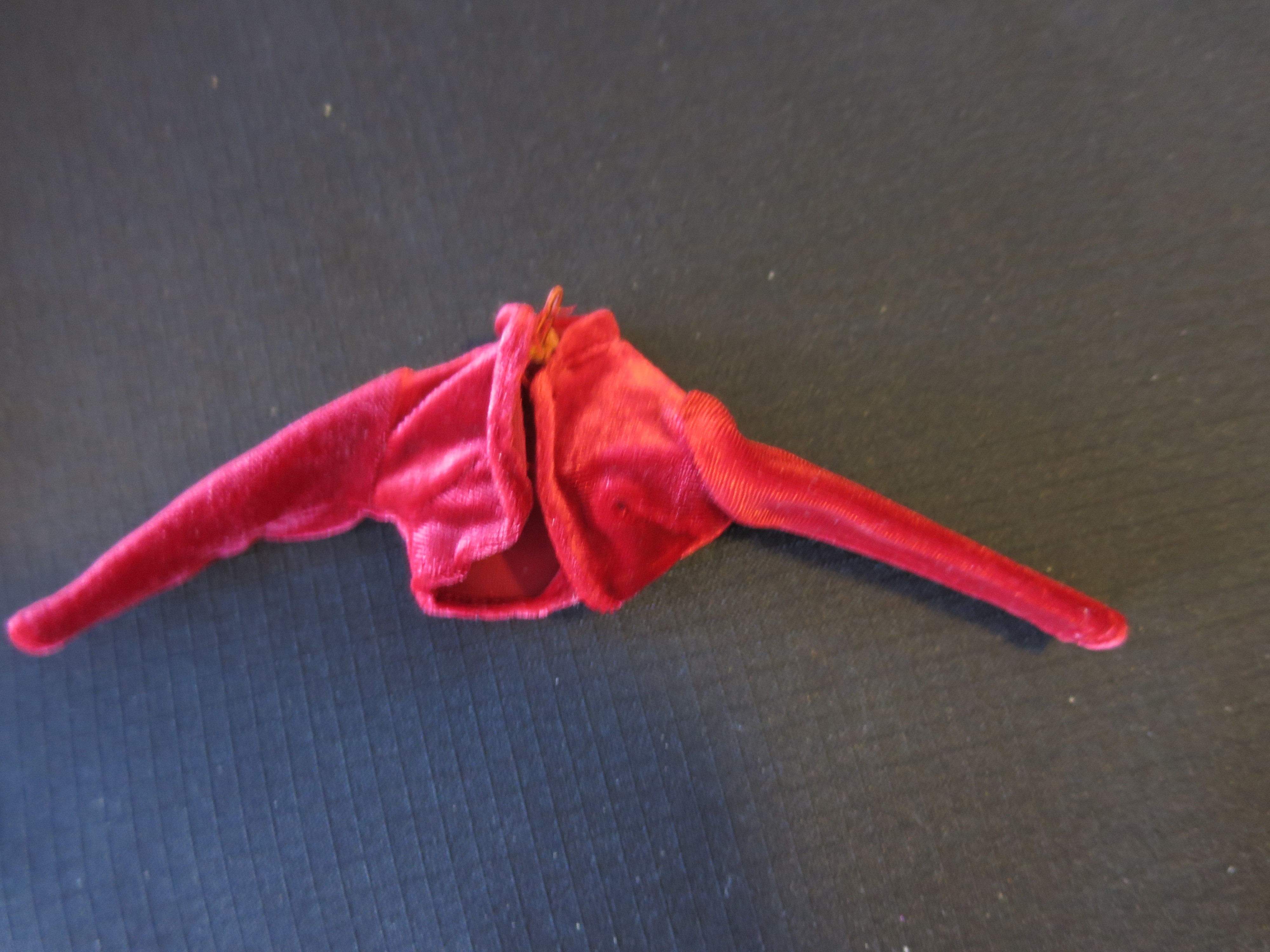 Barbie Doll accessories Red Neon Velvet Coat Tagged