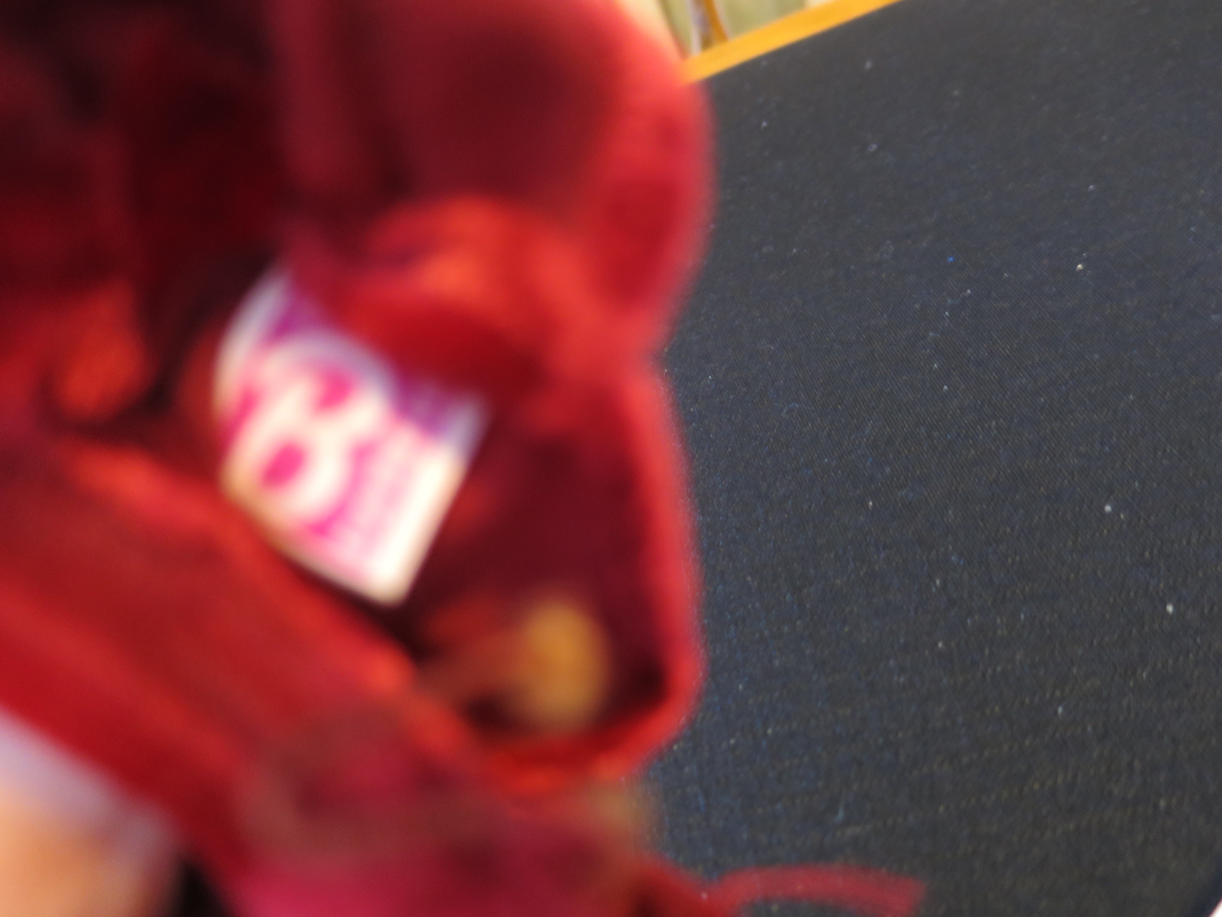 Barbie Doll accessories Red Neon Velvet Coat Tagged