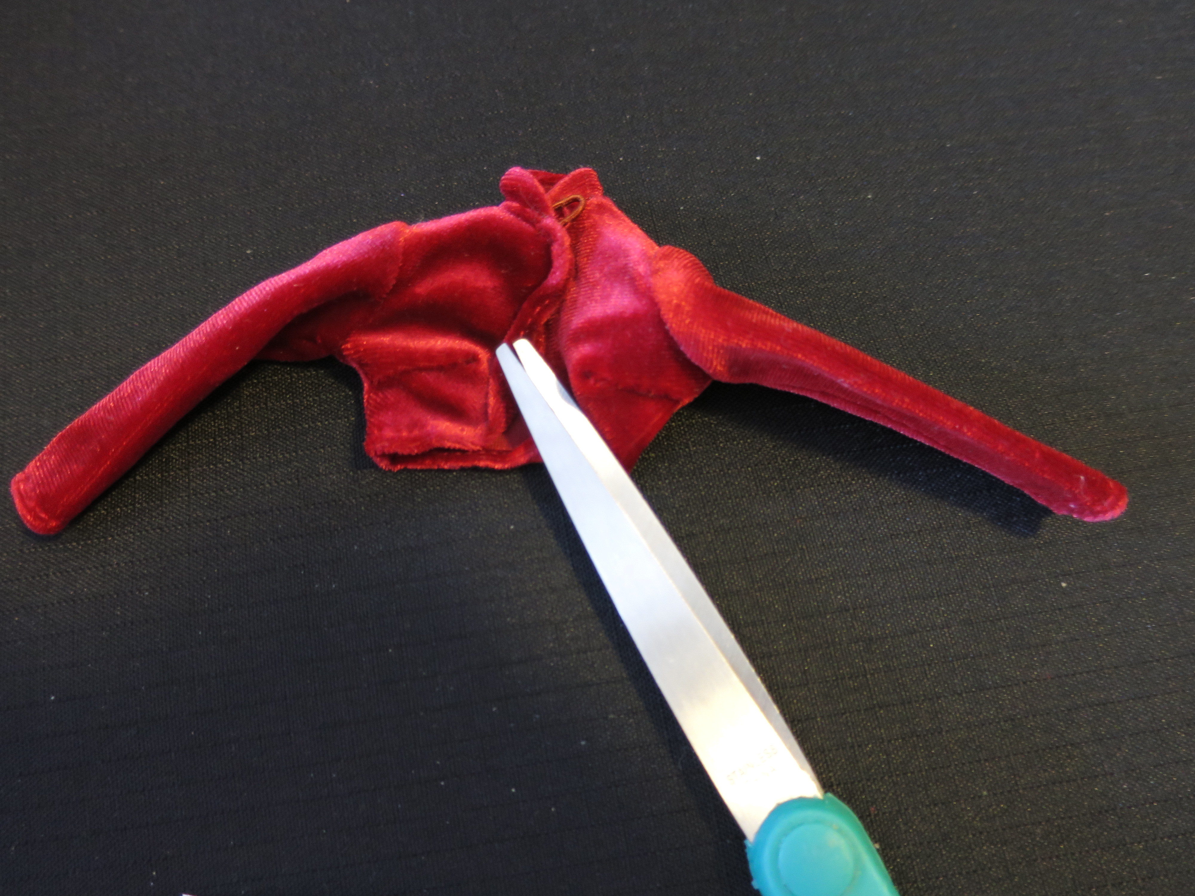 Barbie Doll accessories Red Neon Velvet Coat Tagged