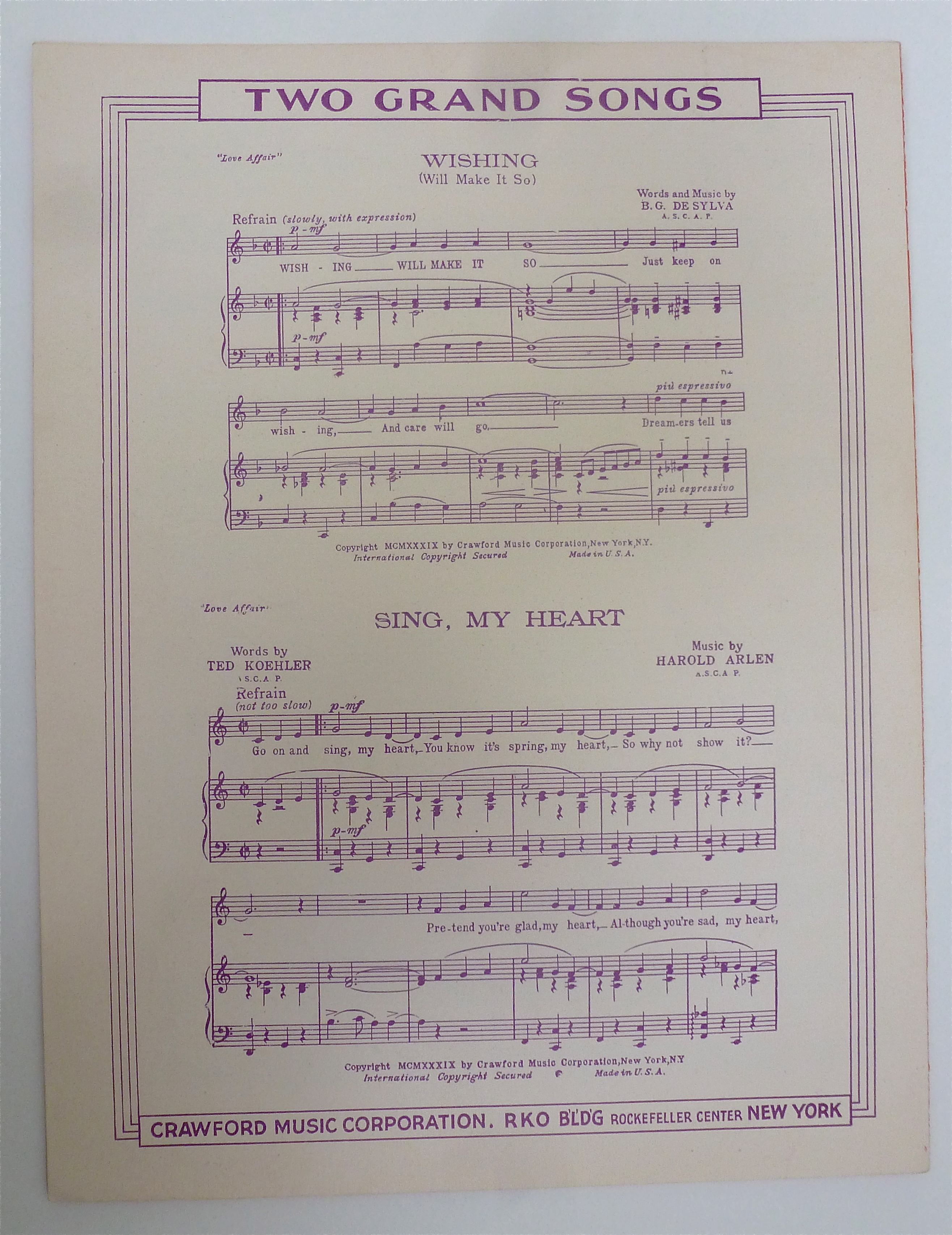Sheet Music For 1938 The Masquerade Is Over