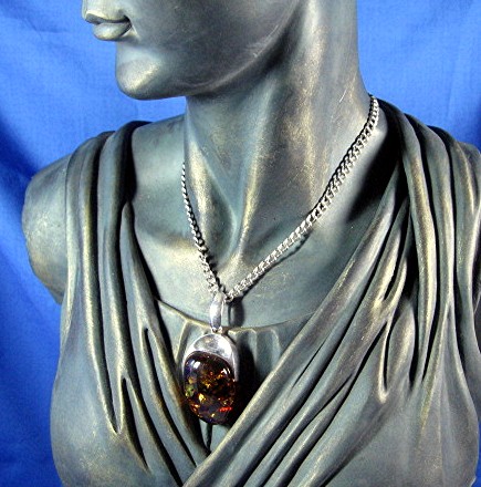 Baltic  Amber Sterling Silver Necklace