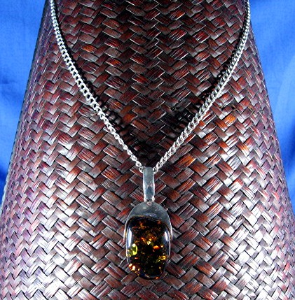 Baltic  Amber Sterling Silver Necklace