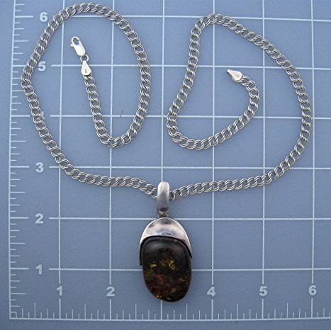 Baltic  Amber Sterling Silver Necklace