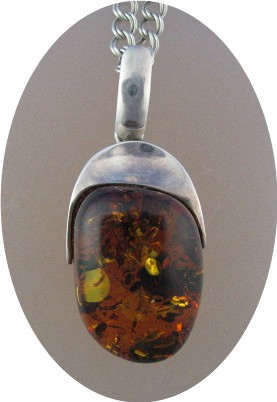 Baltic  Amber Sterling Silver Necklace