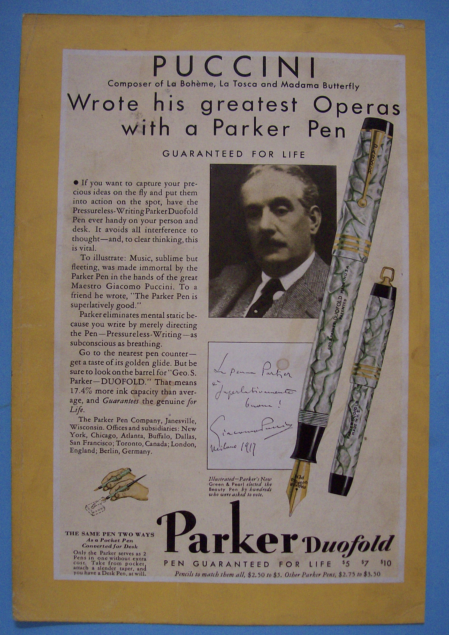 Vintage Ad: 1931 Parker Duofold Pen