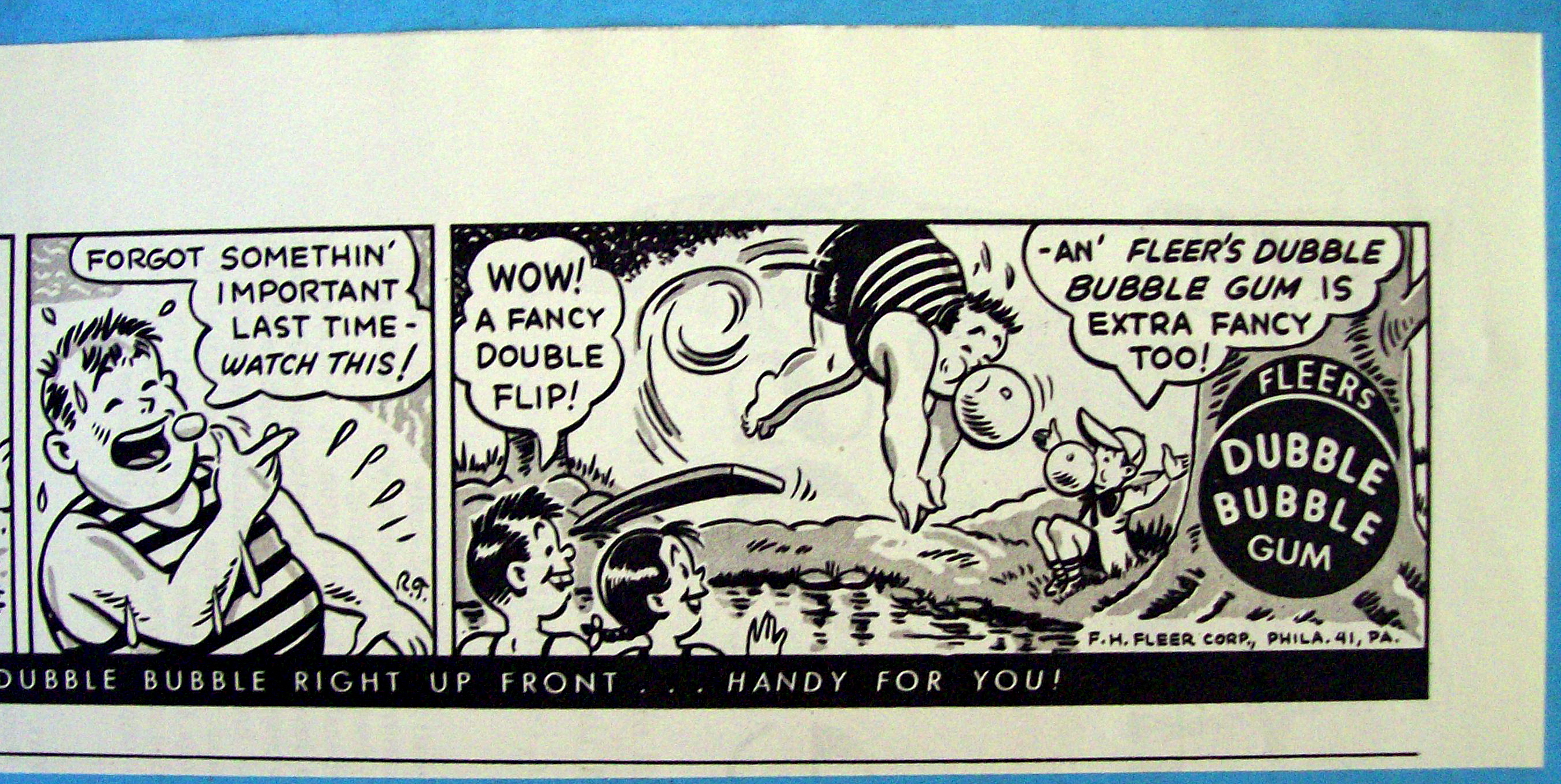 1949 Fleers Dubble Bubble Gum w/Cartoon for Fleers Gum
