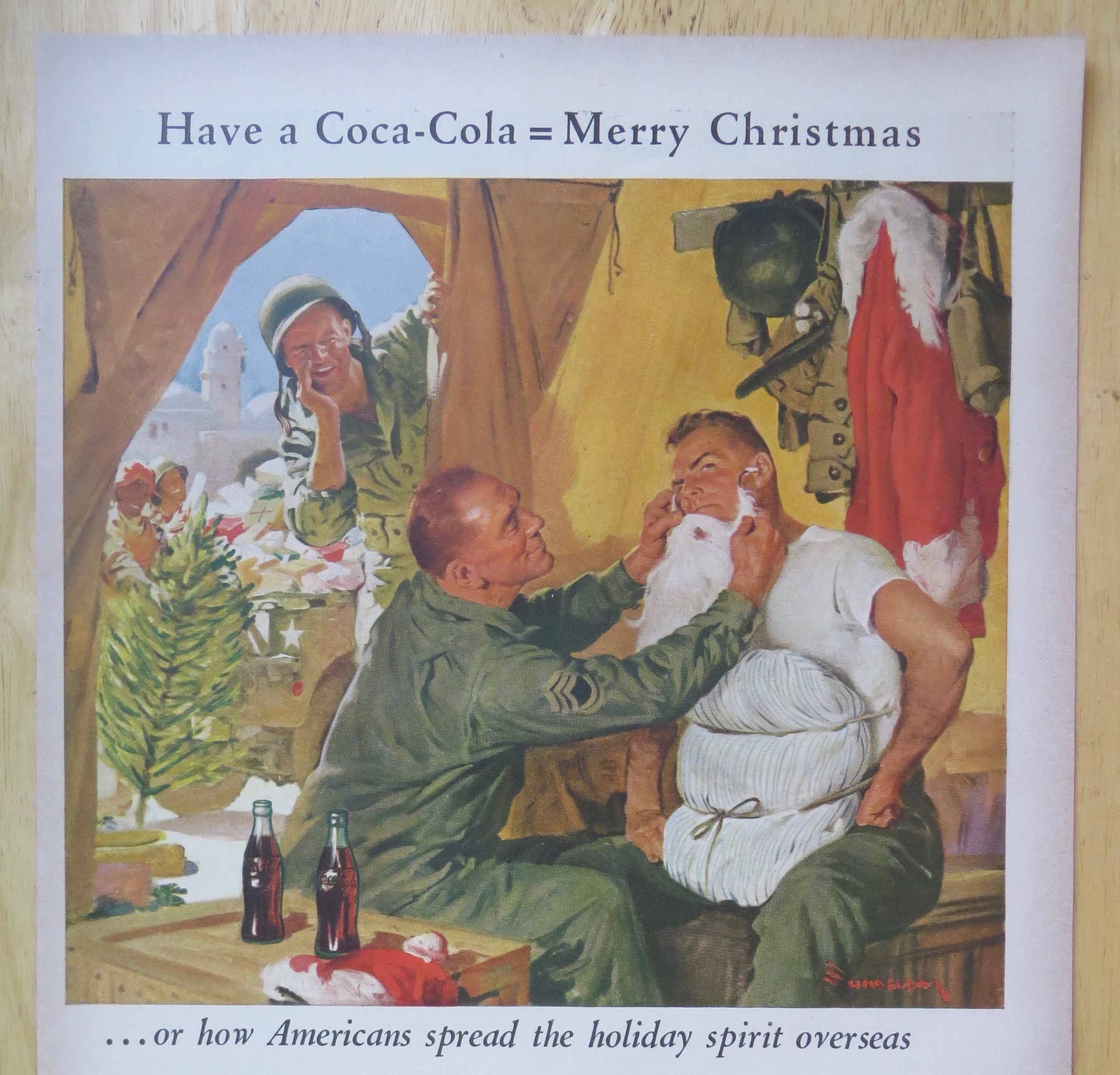1943 Coca Cola (Coke) with Soldier Dressing as Santa