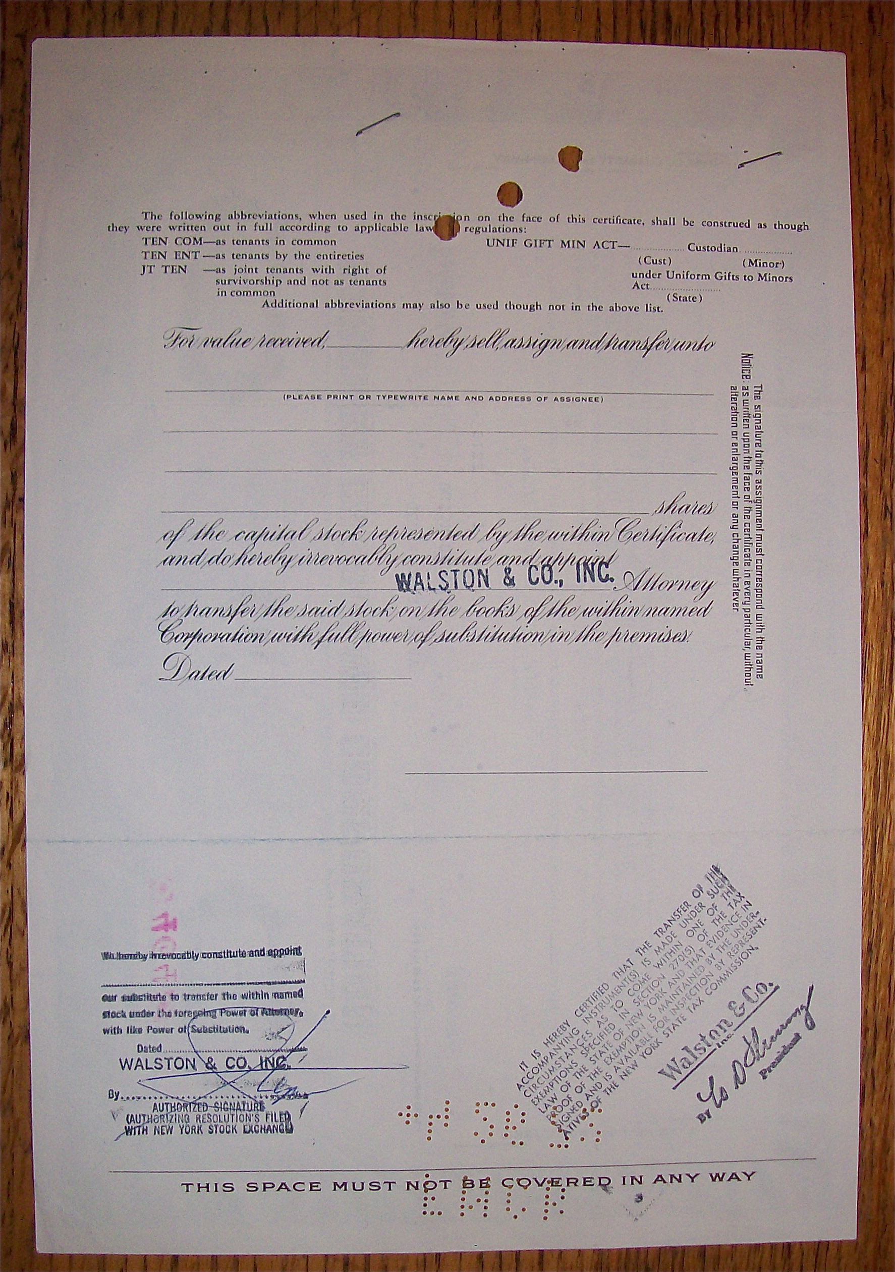 1962 Hershey Chocolate Corp Stock Certificate